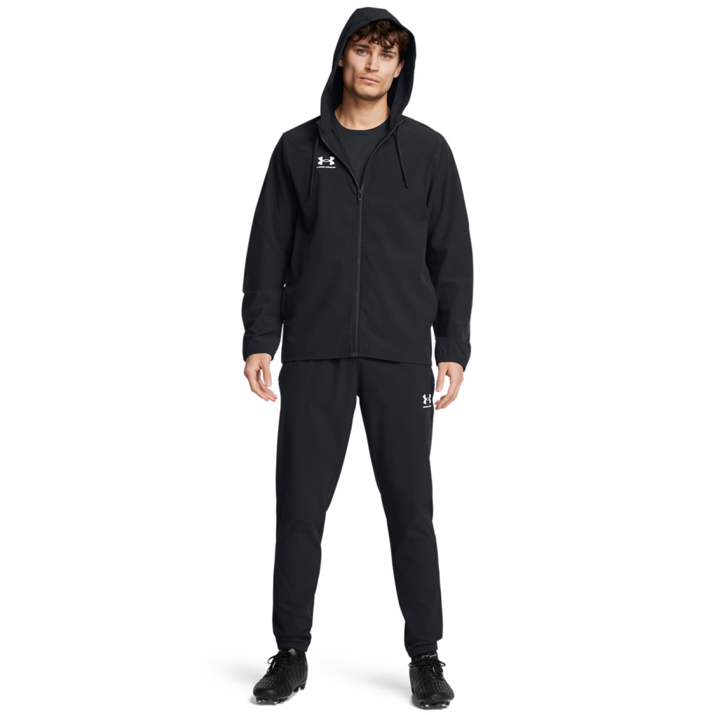 Survêtement à capuche Under Armour Challenger Pro entièrement zippé, noir et blanc