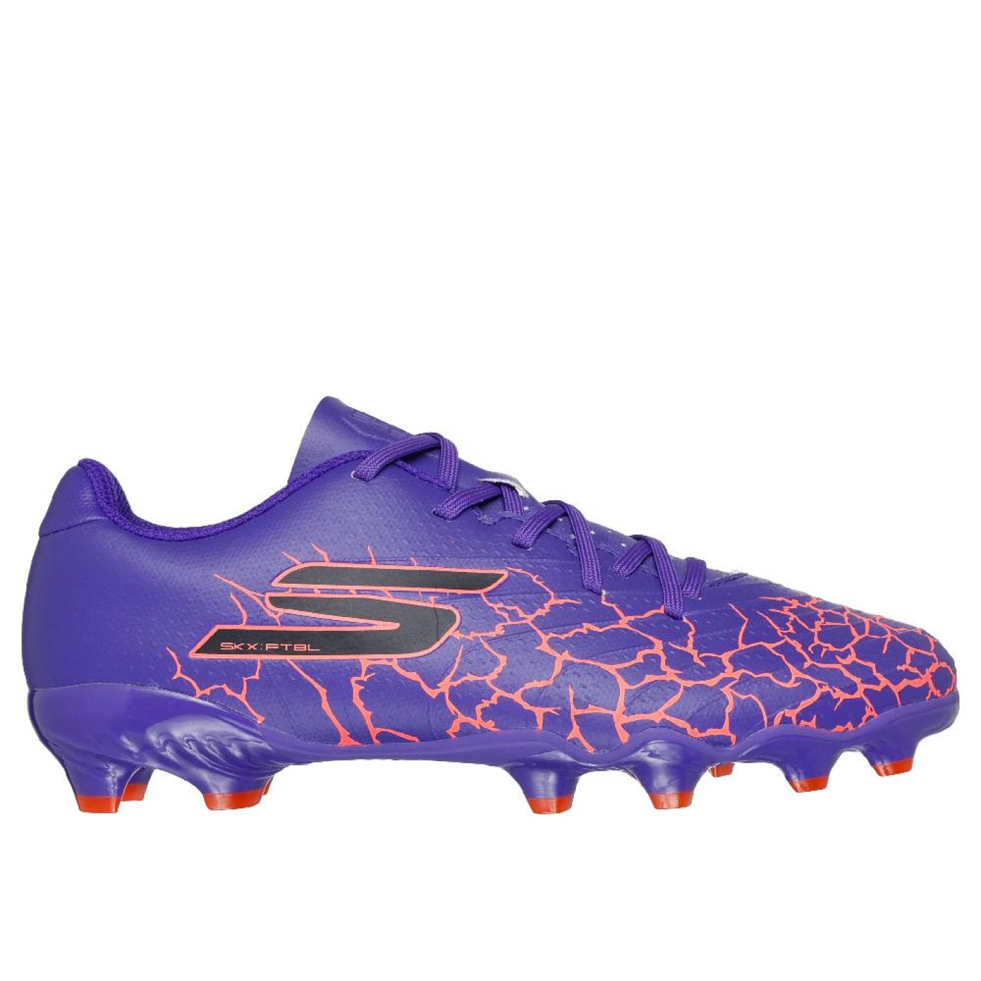 Skechers SKX_1.5 Gazon Naturel Chaussures de Foot (FG) Enfants Mauve Orange Noir
