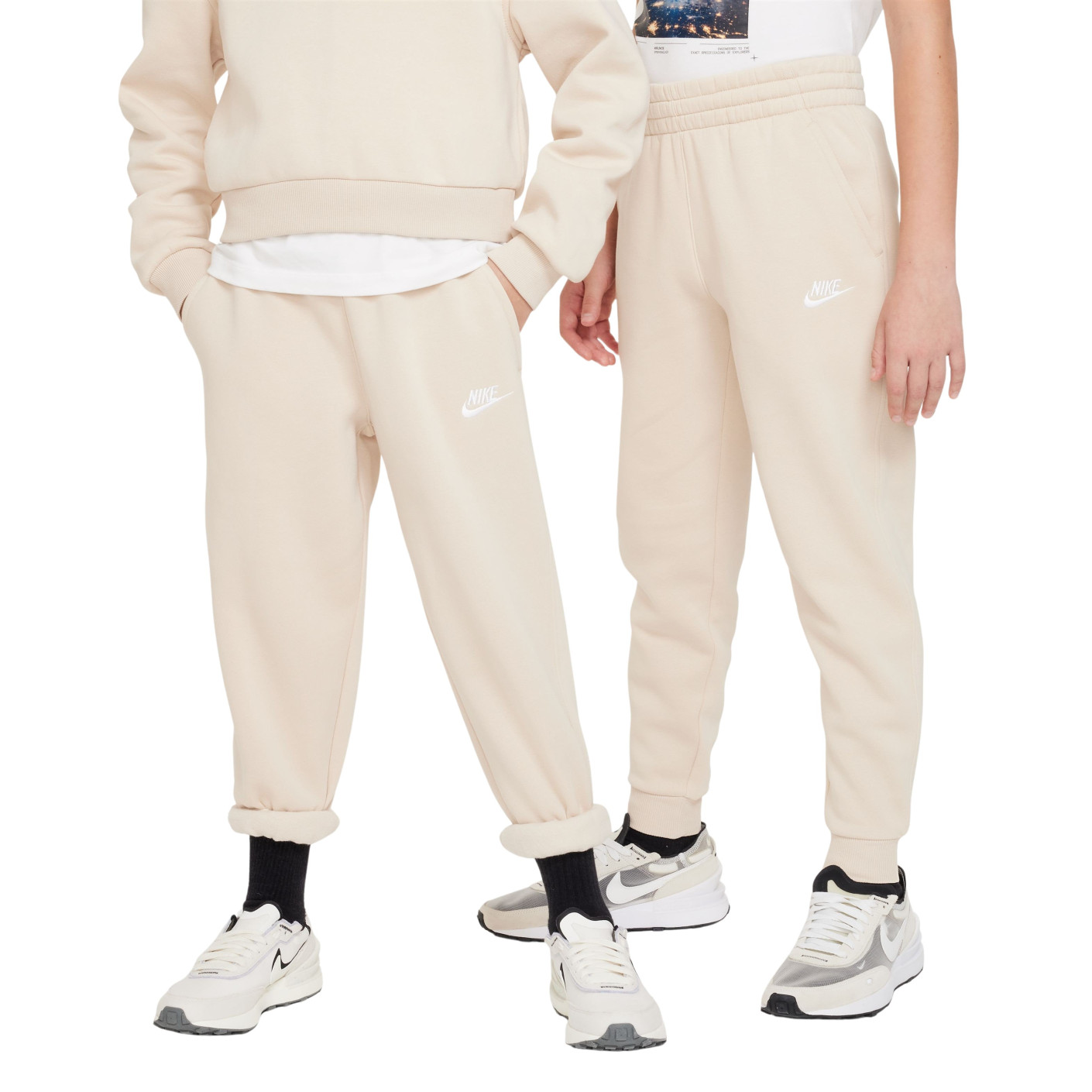 Nike Sportswear Club Fleece Pantalon de Jogging Enfants Beige Clair Blanc