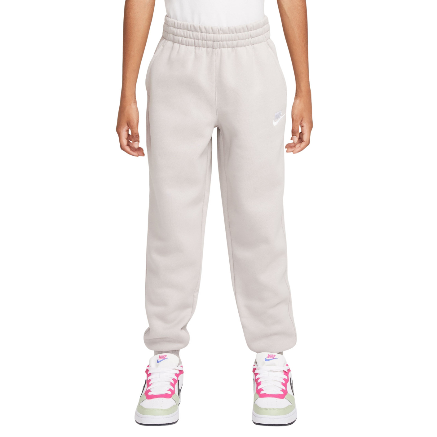 Nike Sportswear Club Fleece Joggingbroek Kids Grijs Wit