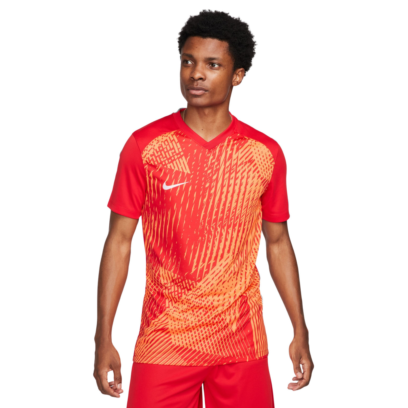 Nike Dri-Fit Precision VI Trainingsshirt Rood Oranje Wit