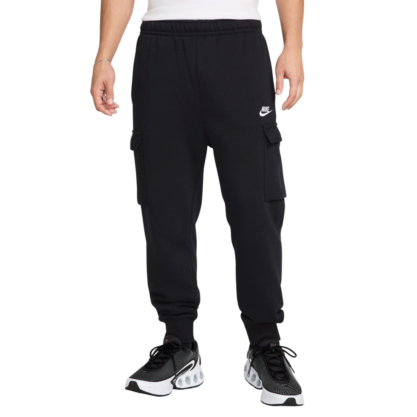 Pantalon cargo en polaire Nike Sportswear Club noir et blanc