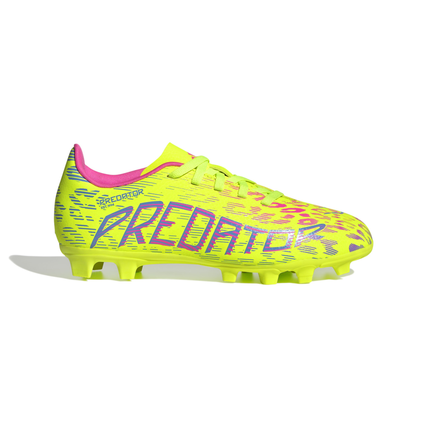 adidas Predator Club Gras / Kunstgras Voetbalschoenen (MG) Kids Neongeel Blauw Roze
