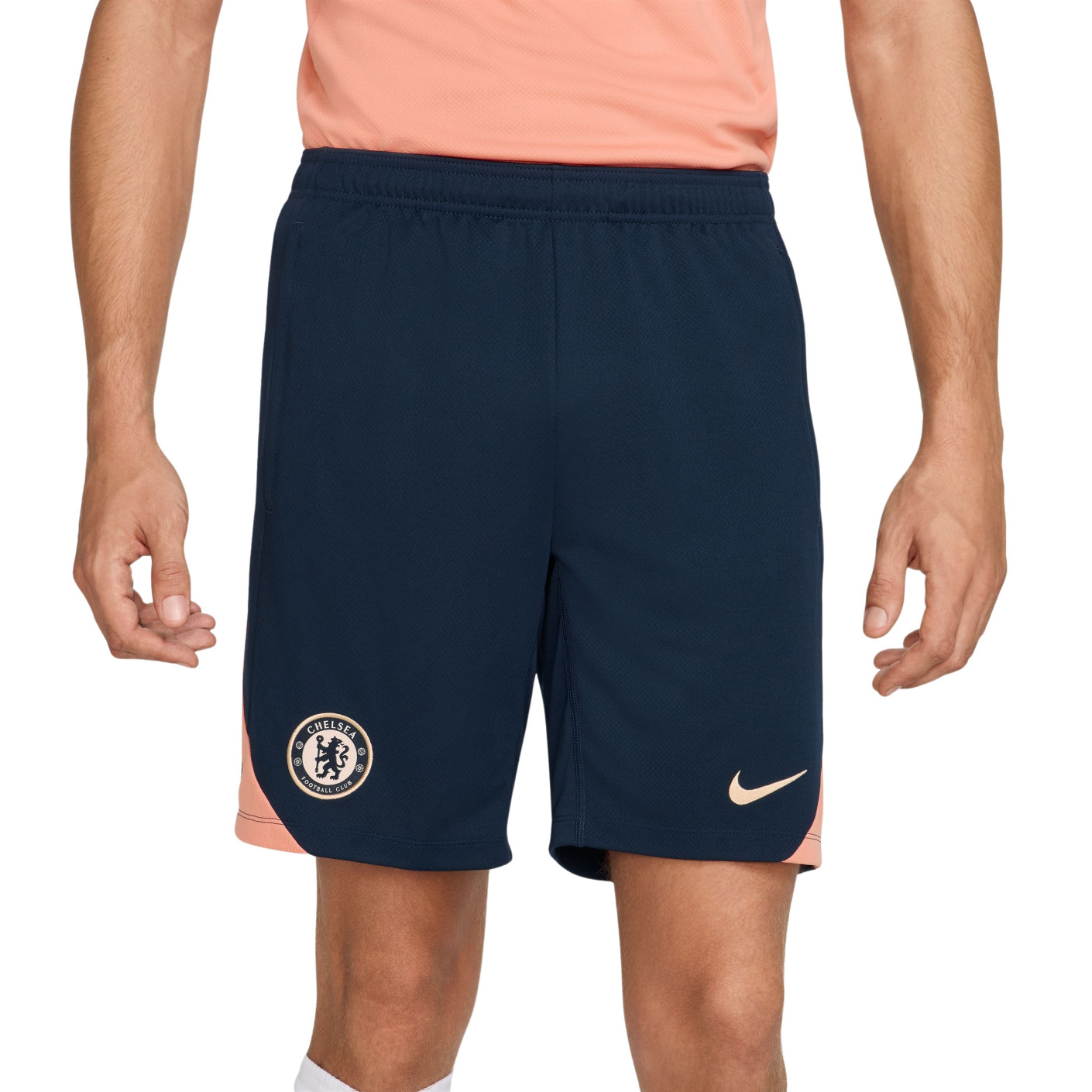 Nike Chelsea Strike Short d'Entraînement 2024-2025 Bleu Foncé Rose Clair Doré