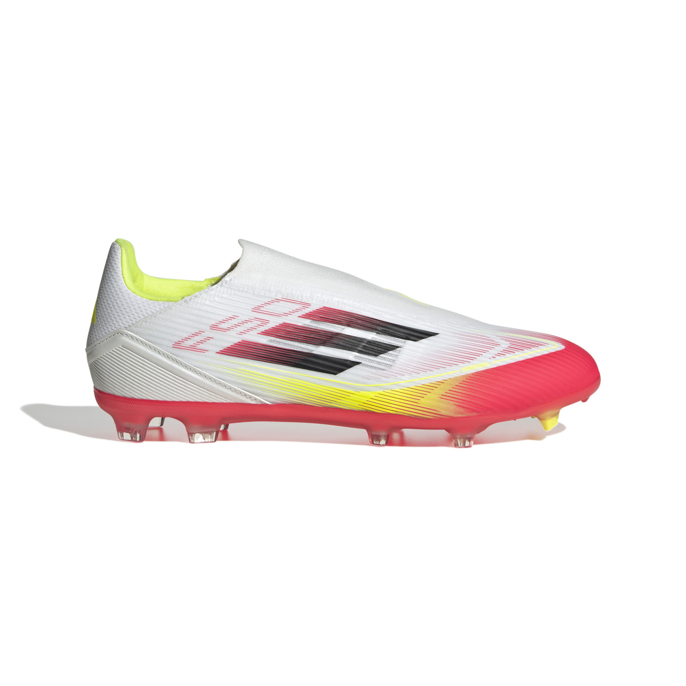 adidas F50 League Sans Lacets Gazon Naturel Artificiel Chaussures de Foot (MG) Blanc Rouge Noir Jaune