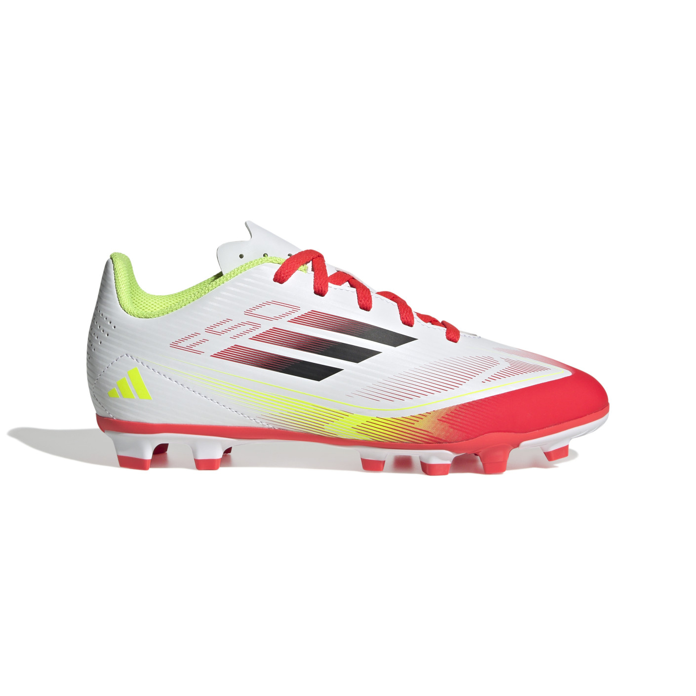 adidas F50 Club Gazon Naturel Gazon Artificiel Chaussures de Foot (MG) Enfants Blanc Rouge Noir Jaune