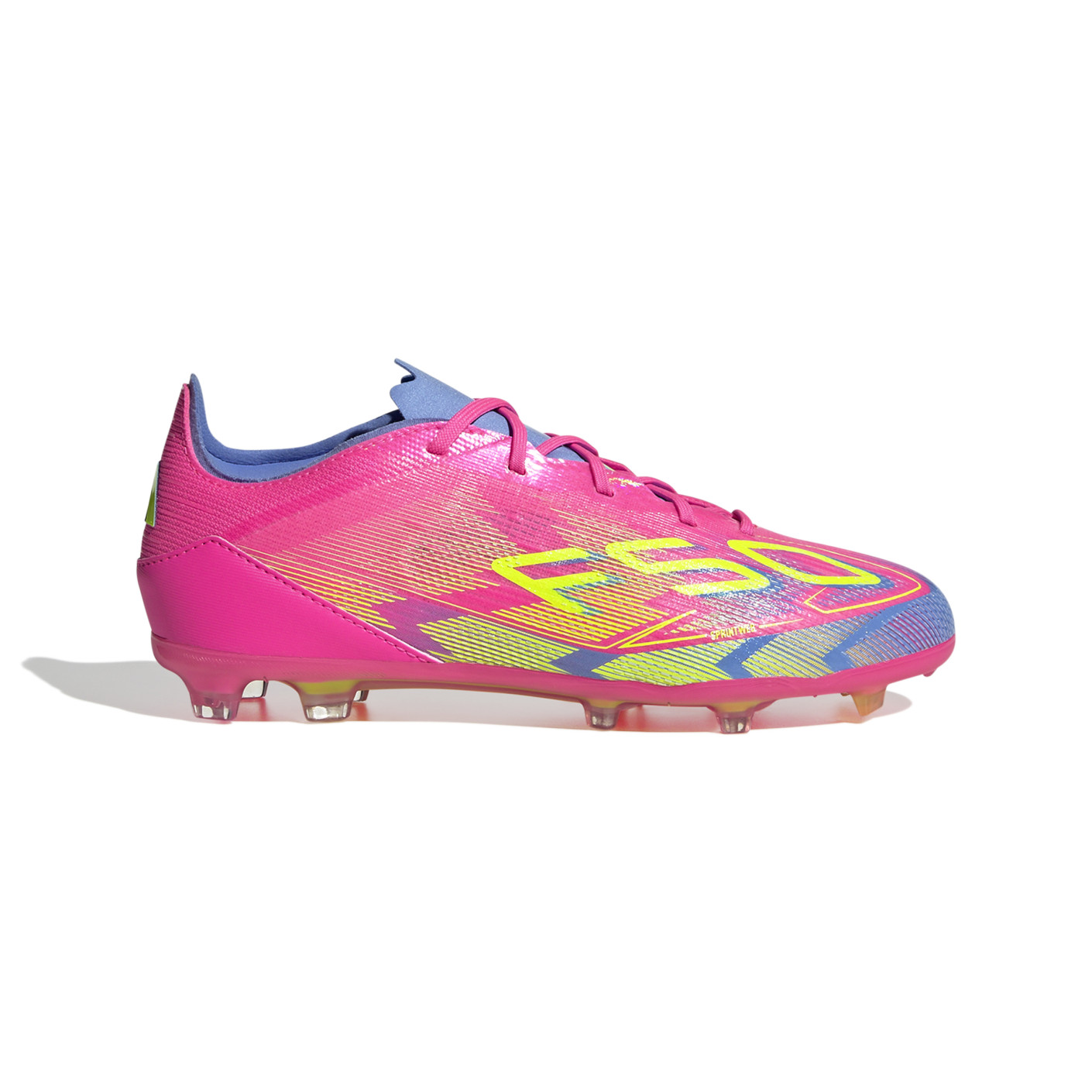 adidas F50 Elite Gazon Naturel Chaussures de Foot (FG) Enfants Rose Néon Jaune Bleu