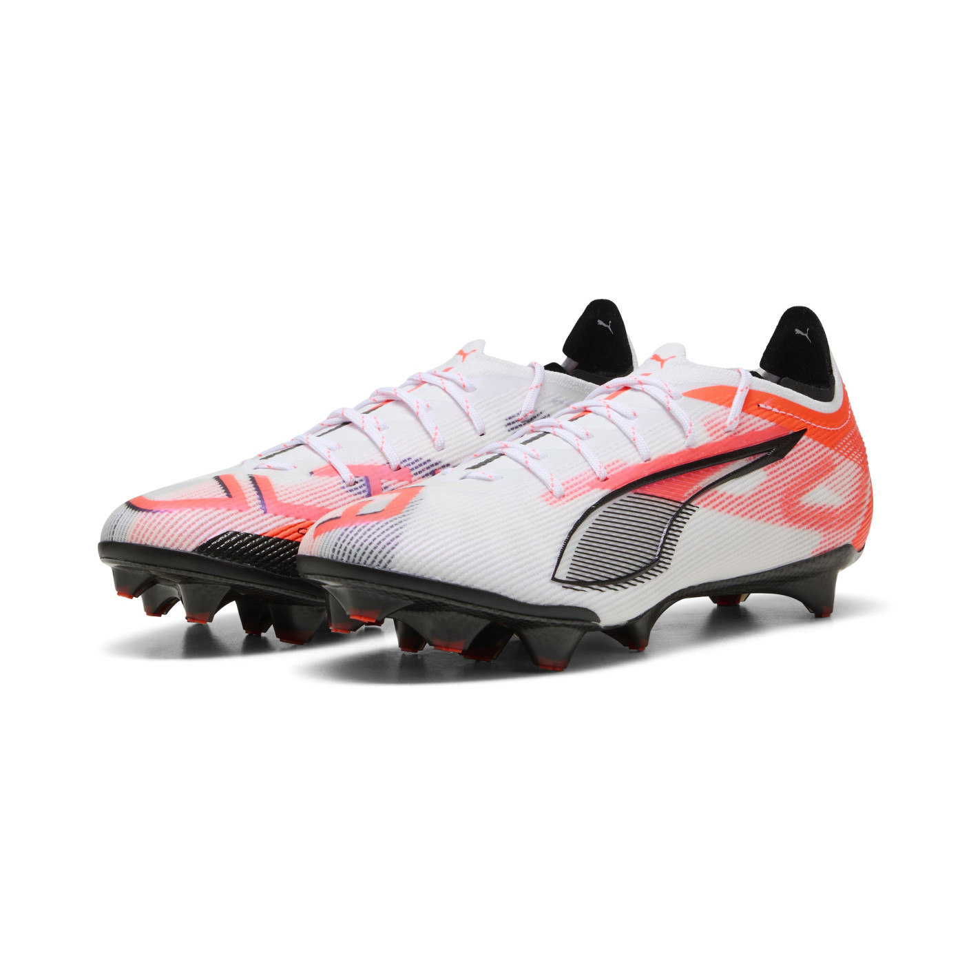 PUMA Ultra 5 Ultimate Carbon Gazon Naturel Chaussures de Foot (FG) Femmes Blanc Noir Rouge