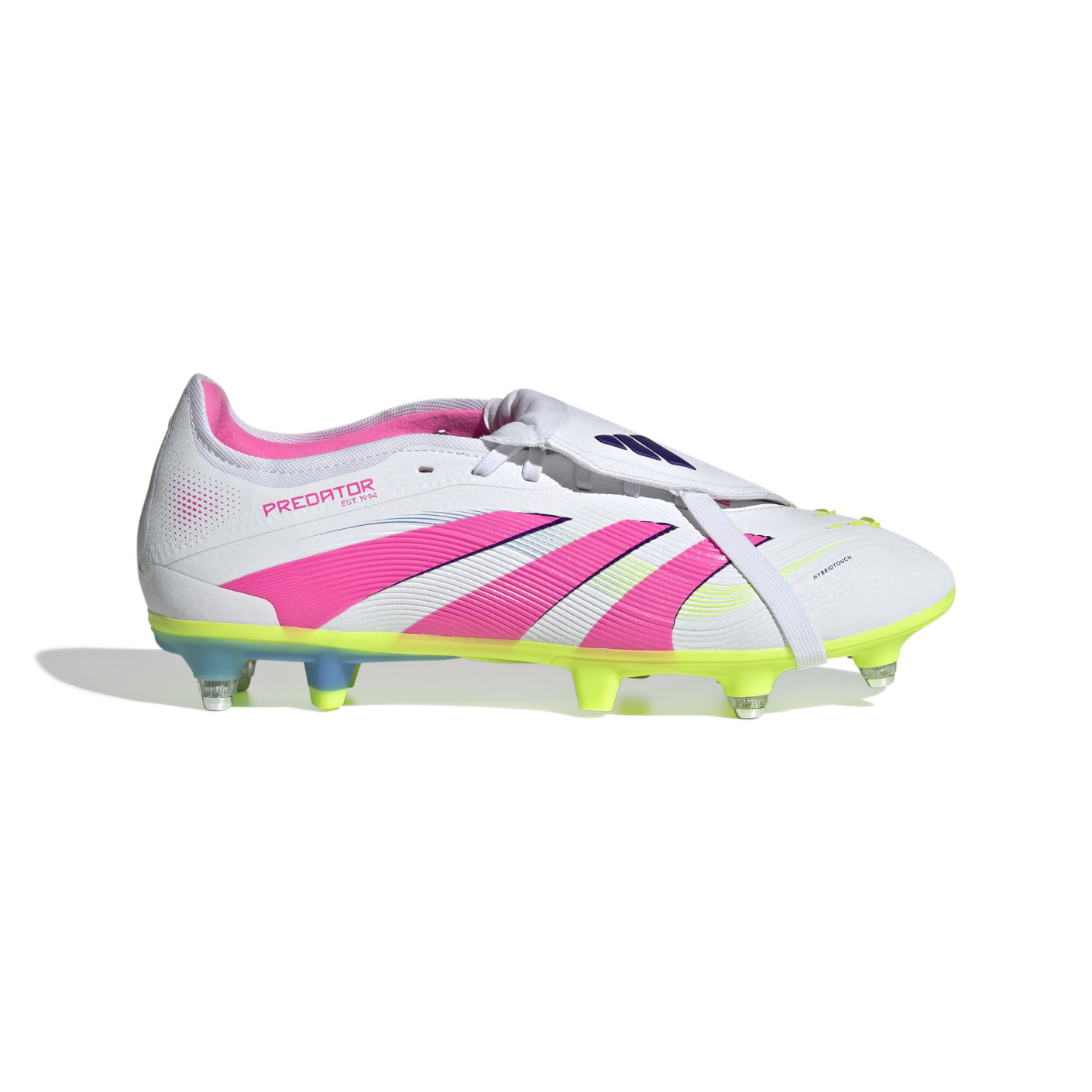 adidas Predator Pro FT Crampons Vissés Chaussures de Foot (SG) Blanc Rose Jaune Vif