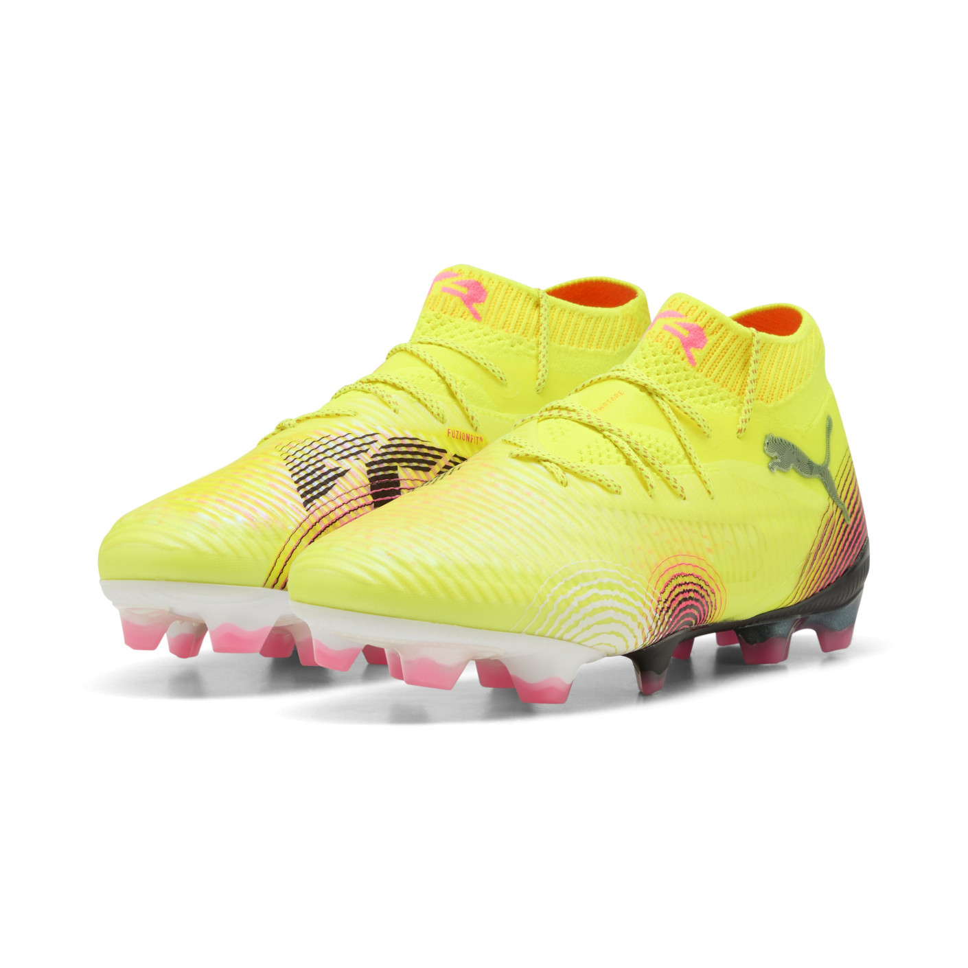 PUMA Future 8 Ultimate Gras Voetbalschoenen (FG) Dames Geel Zwart Roze