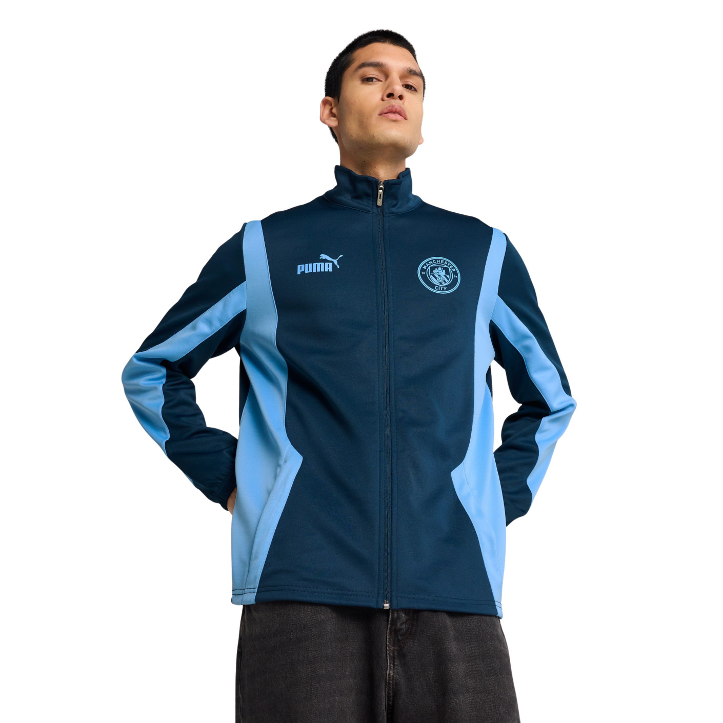 PUMA Manchester City ftblNRGY+ Veste 2024-2025 Bleu Foncé Bleu Clair
