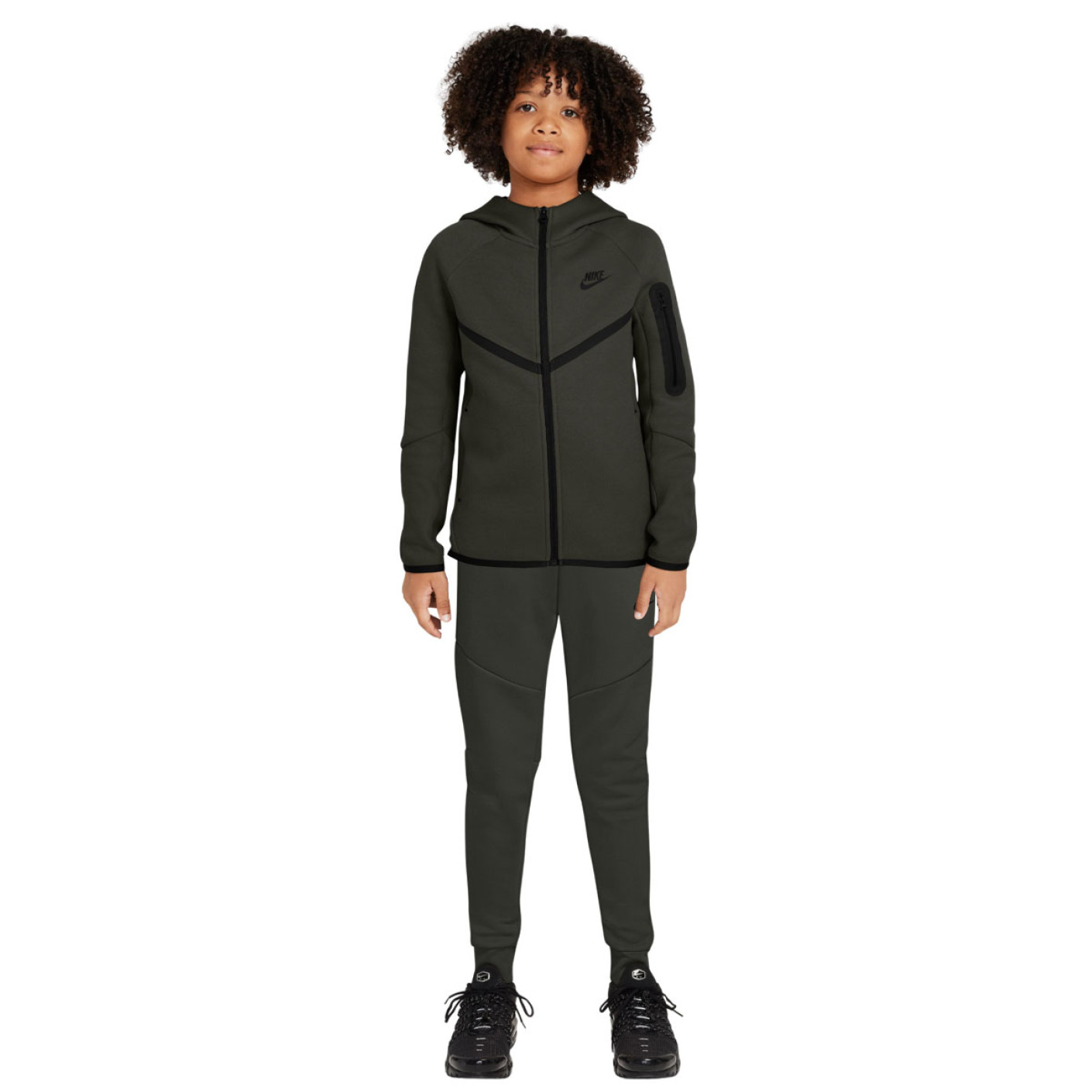 Nike Tech Fleece Sportswear Survêtement Enfants Vert Foncé Noir