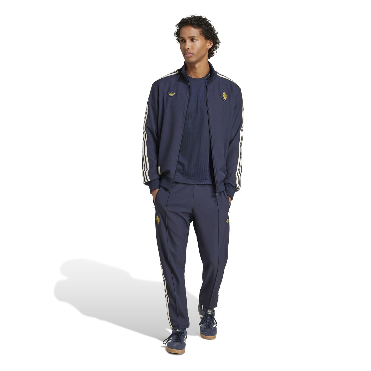 adidas Juventus Icon Survêtement Full-Zip Bleu Foncé Blanc Doré