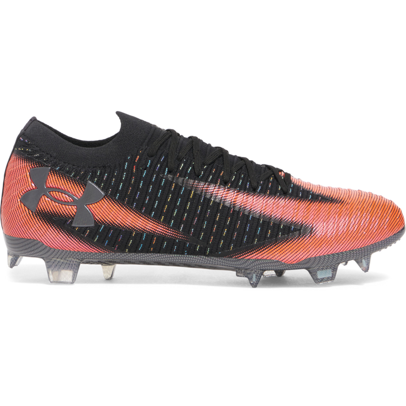 Under Armour Shadow Elite 3.0 Gazon Naturel Chaussures de Foot (FG) Noir Orange Gris