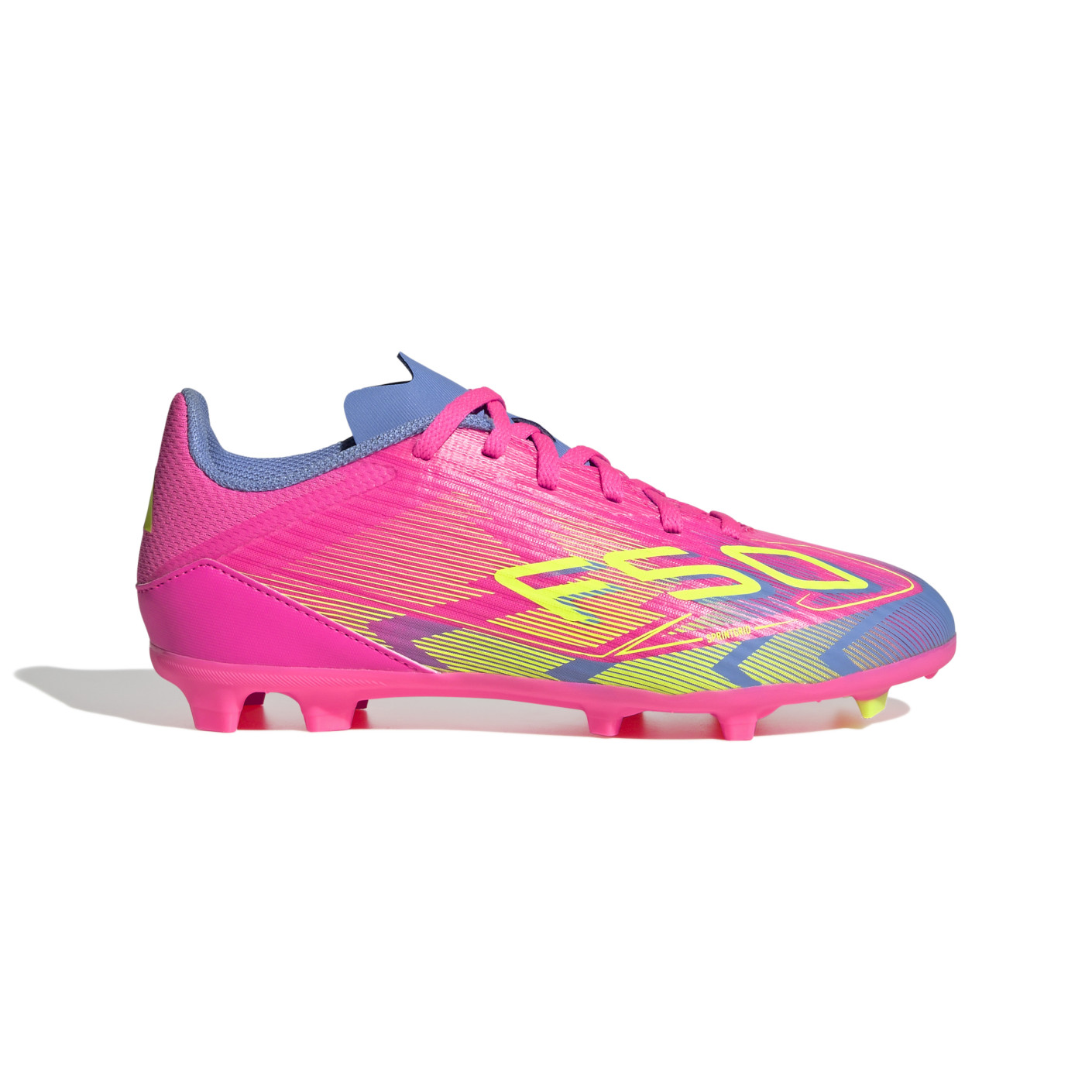 adidas F50 League Gras / Kunstgras Voetbalschoenen (MG) Kids Roze Neongeel Blauw