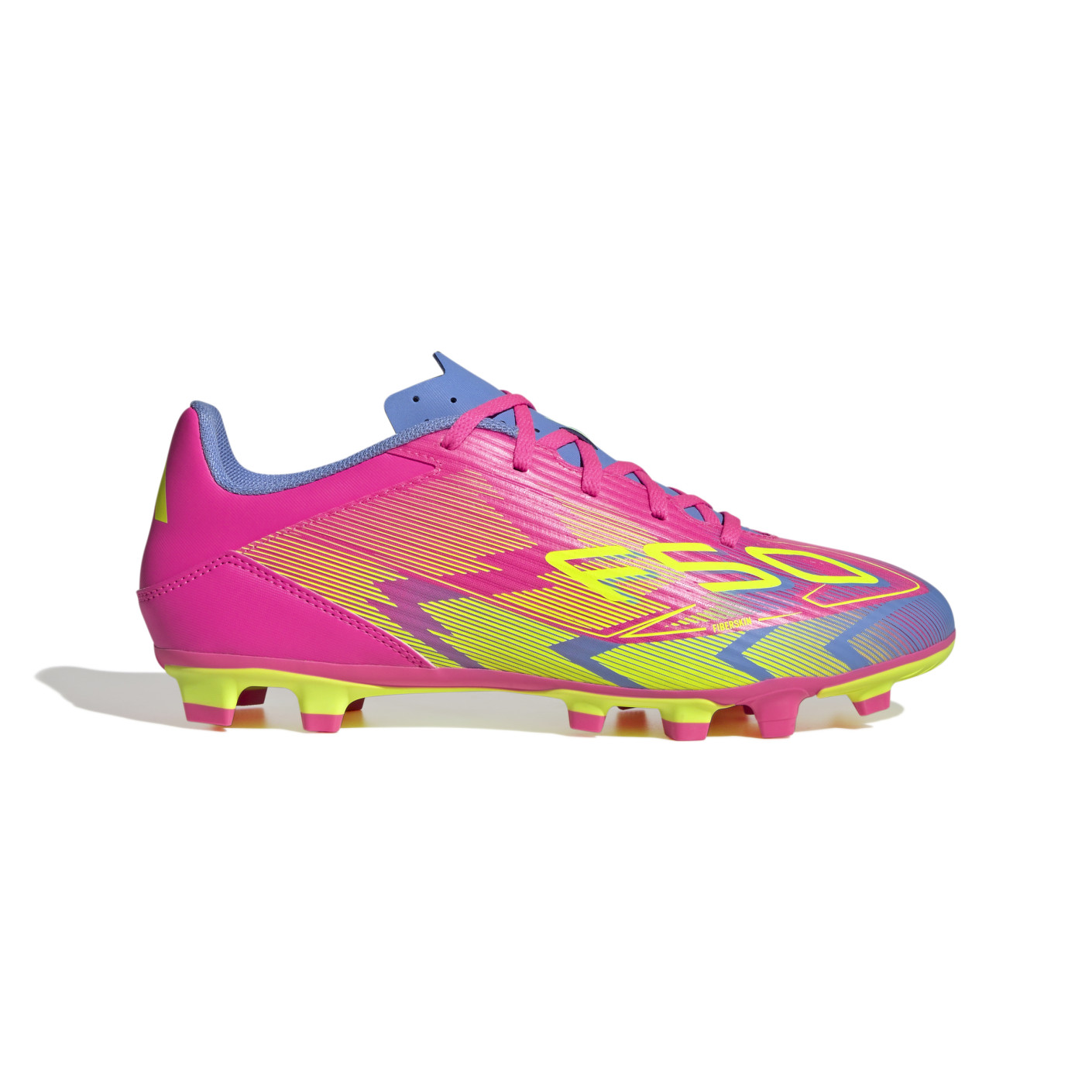 adidas F50 Club Gazon Naturel Gazon Artificiel Chaussures de Foot (MG) Rose Néon Jaune Bleu