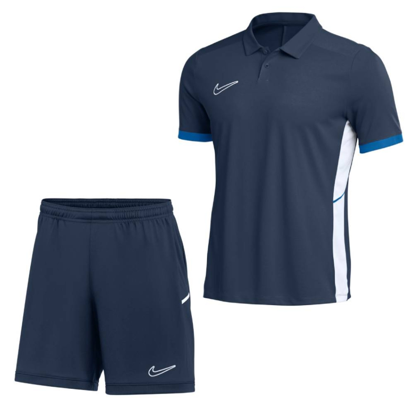 Nike Academy 25 Polo Trainingsset Donkerblauw Blauw Wit