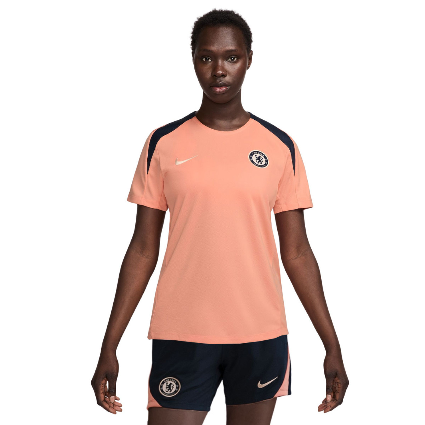 Nike Chelsea Strike Trainingsset 2024-2025 Dames Lichtroze Donkerblauw Goud