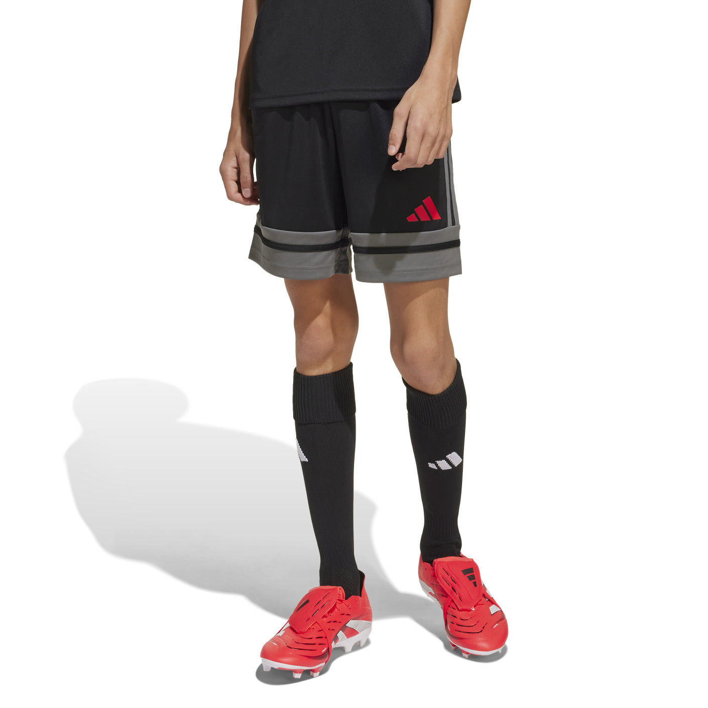 adidas Squadra 25 Short de Foot Enfants Noir Gris Rouge