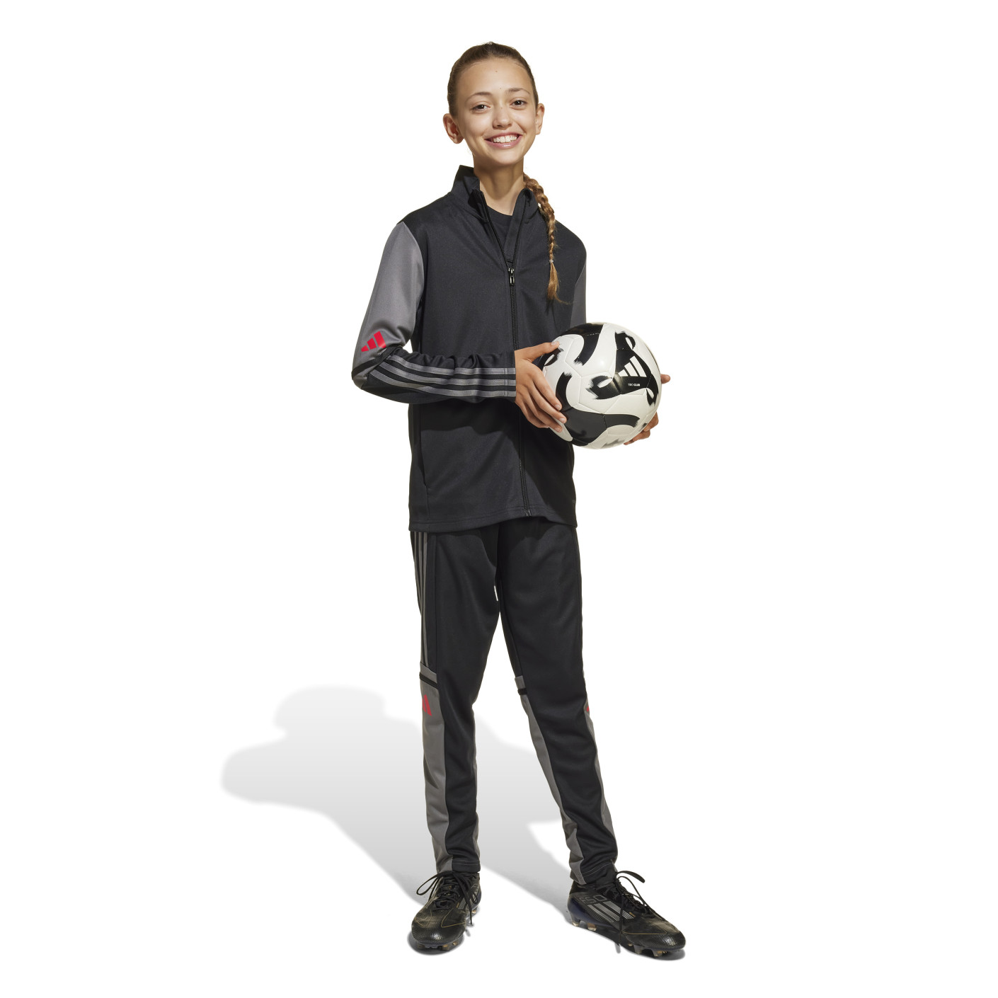 adidas Squadra 25 Trainingspak Full-Zip Kids Zwart Grijs Rood