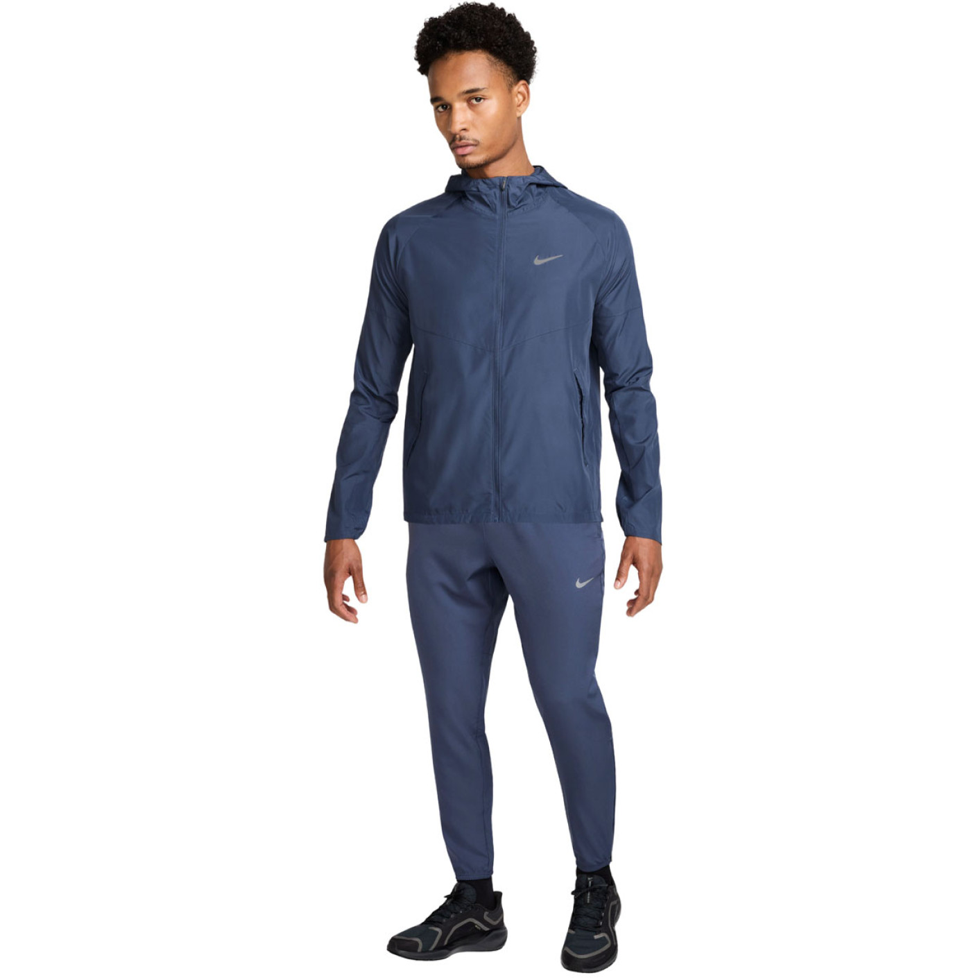 Nike Miler Repel Survêtement Full-Zip Bleu Foncé Argenté