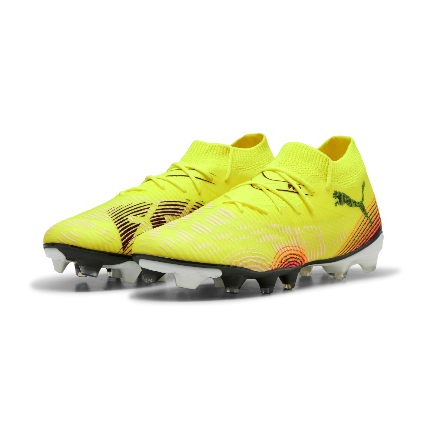 PUMA Future 8 Match Gras / Kunstgras Voetbalschoenen (MG) Dames Geel Zwart Roze