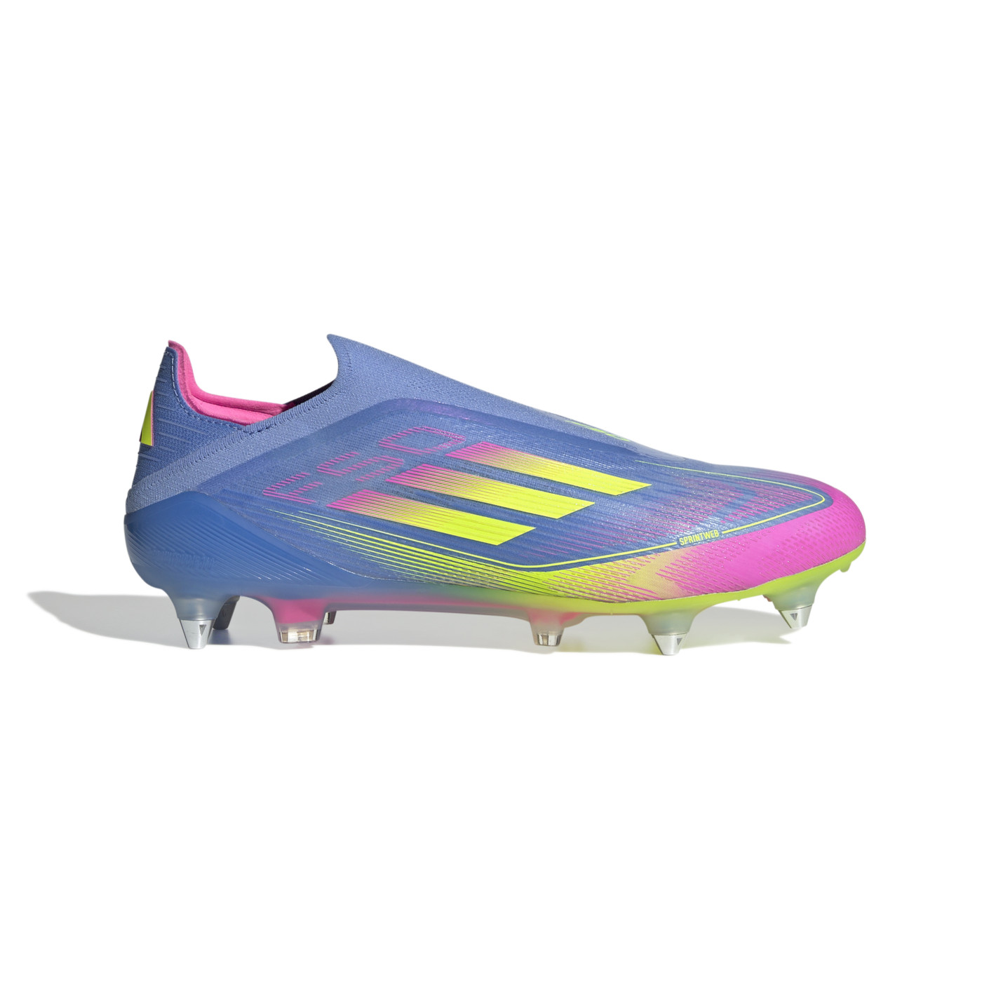 adidas F50 Elite Veterloze IJzeren-Nop Voetbalschoenen (SG) Blauw Neongeel Roze