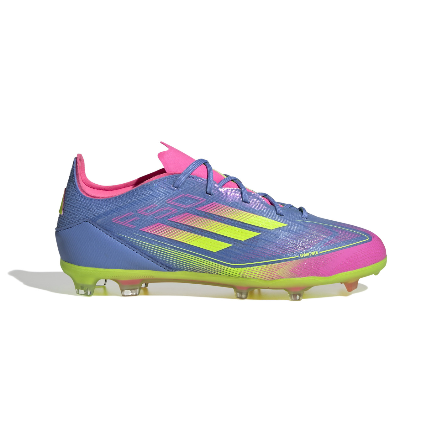 adidas F50 Elite Gras Voetbalschoenen (FG) Kids Blauw Neongeel Roze