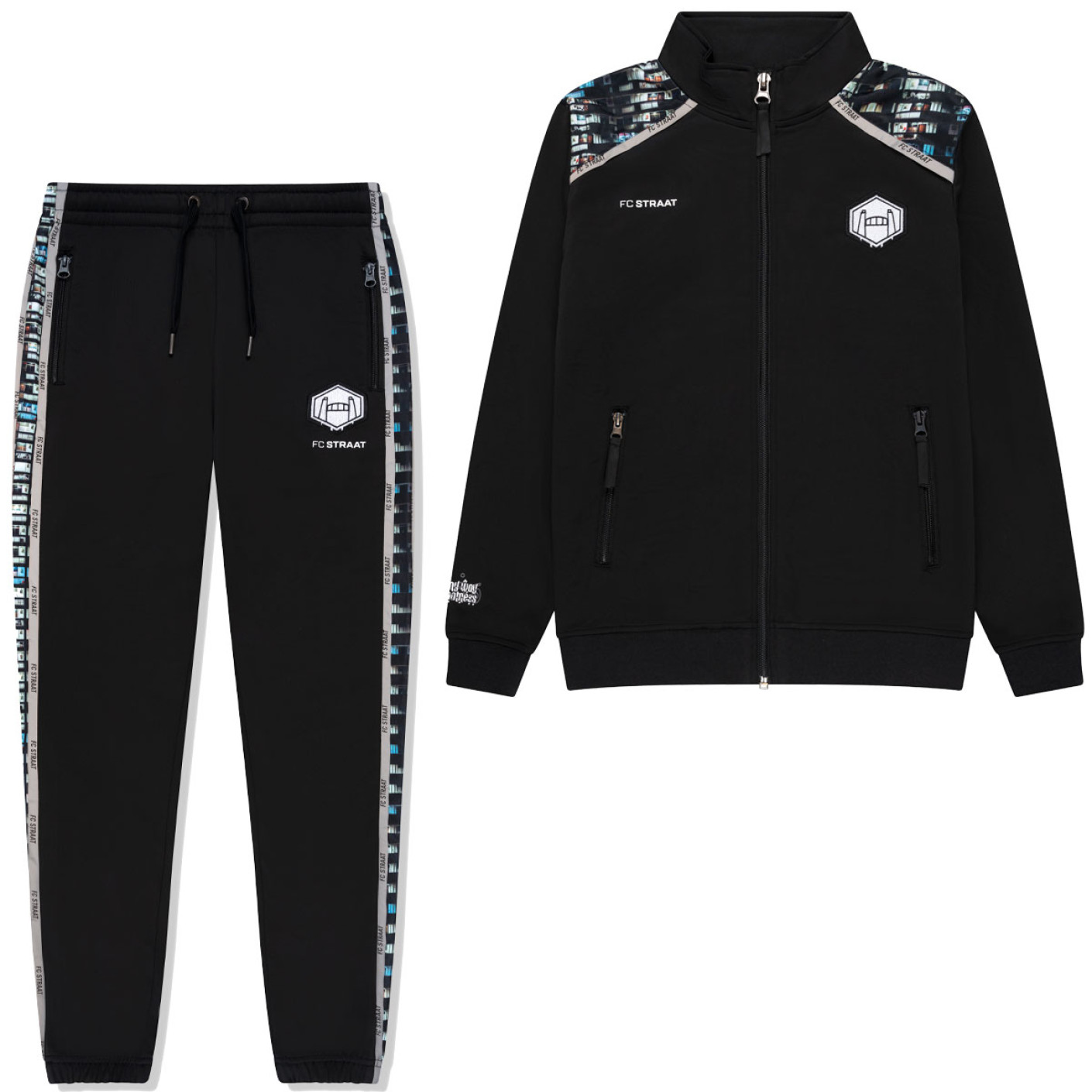Touzani Damascus Alpine Trainingspak Full-Zip Kids Zwart Wit