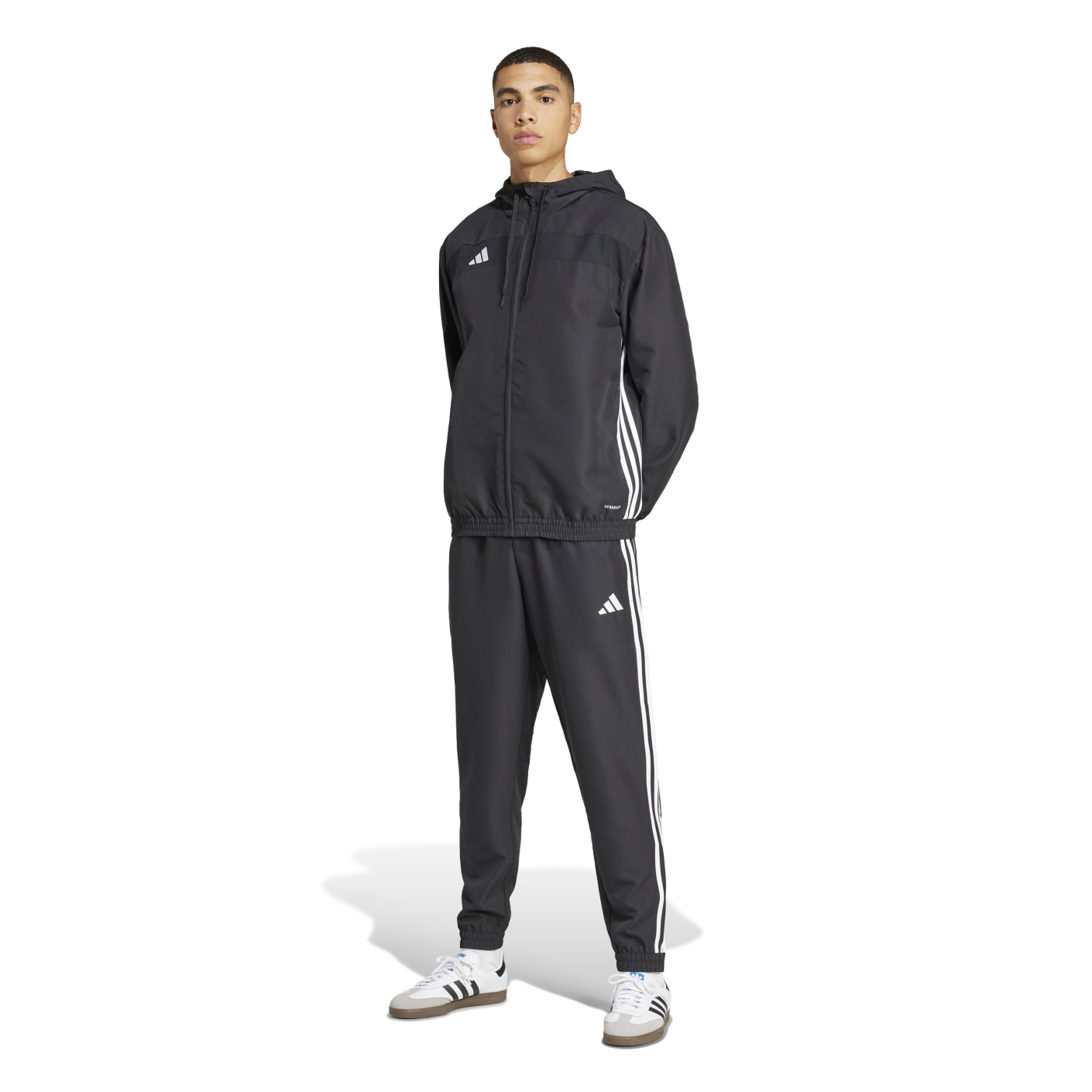 adidas Tiro 25 Essentials Trainingspak Full-Zip Woven Zwart Wit