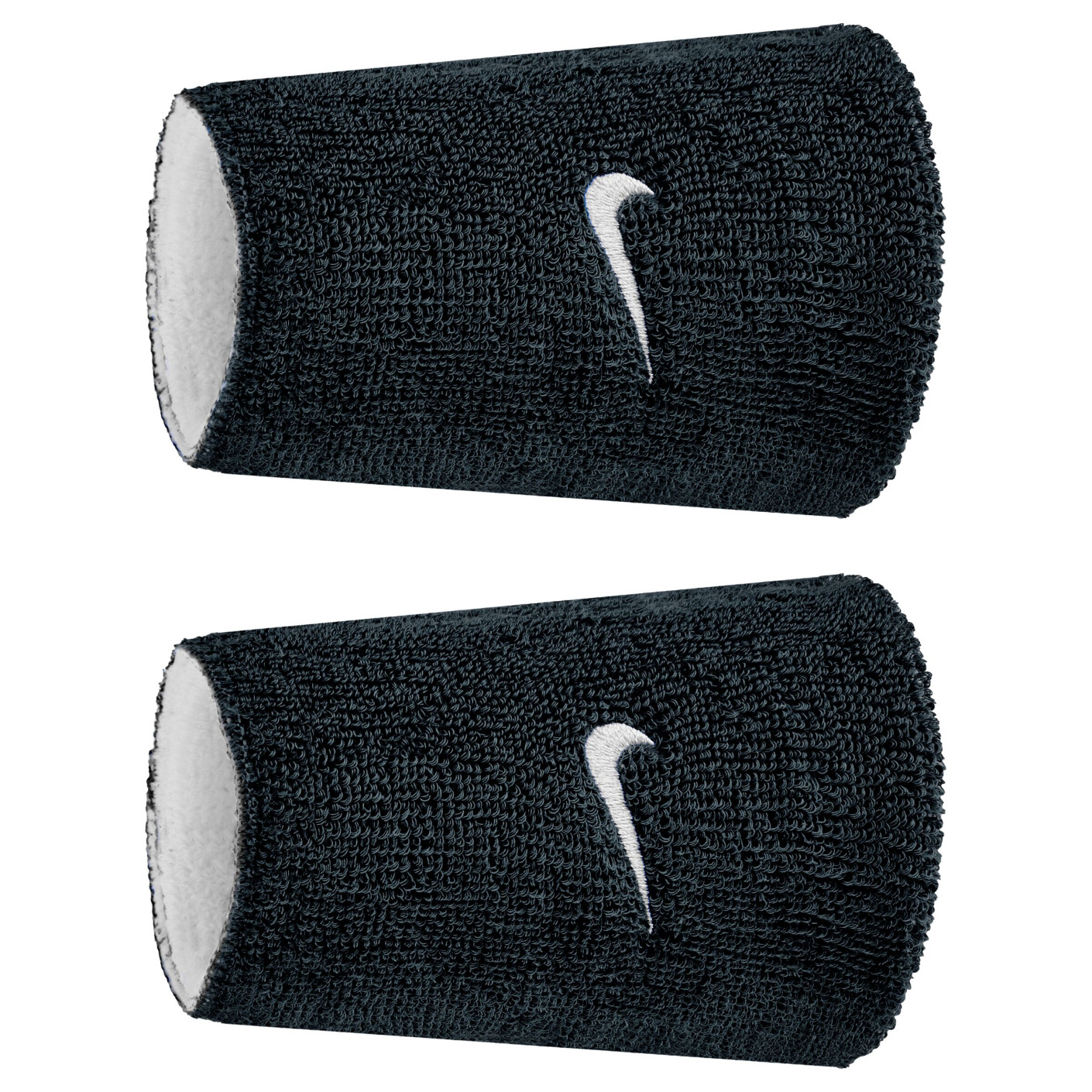 Nike Swoosh Classic Reversible Doublewide Polsbanden 2-Pack Zwart Wit Zwart