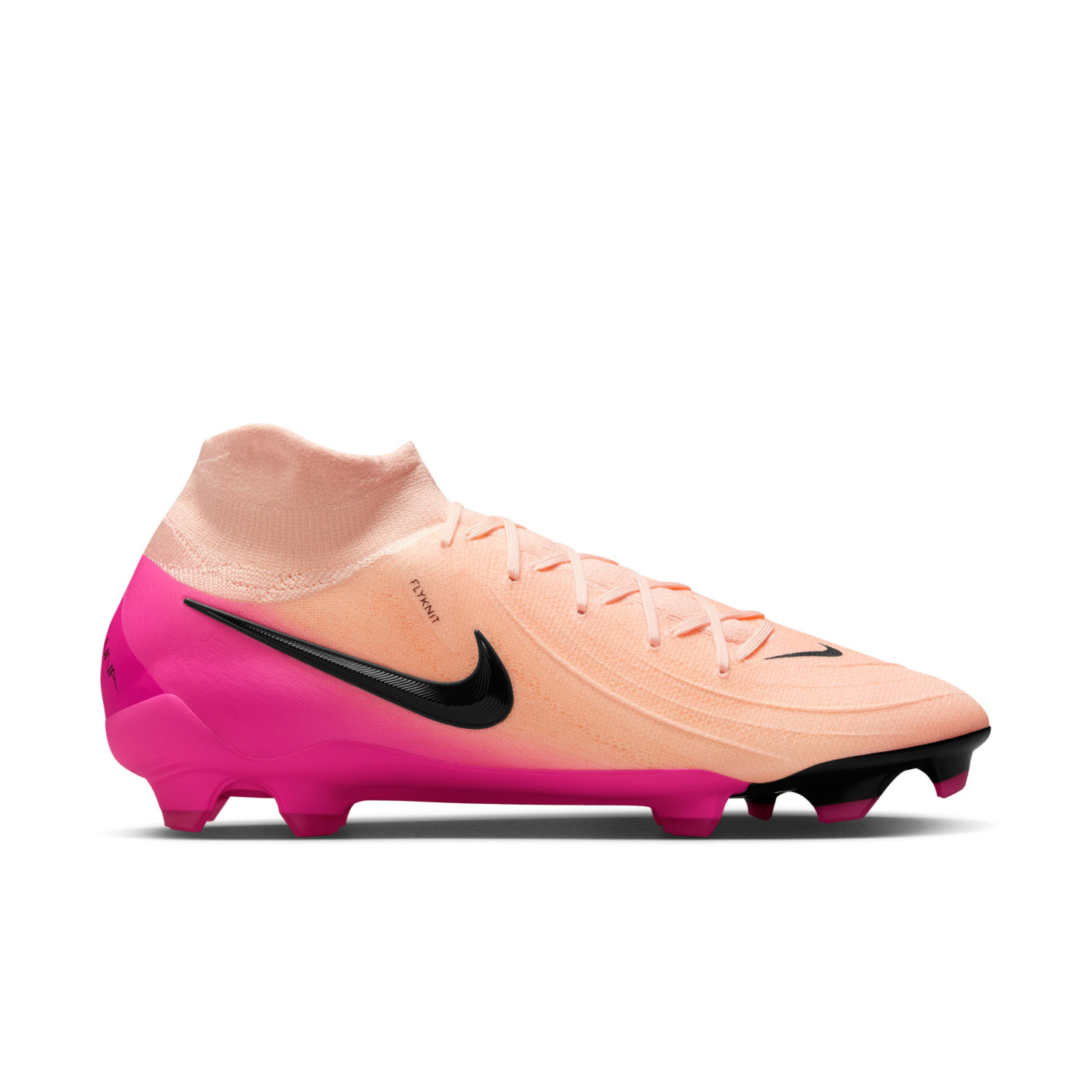 Nike Phantom Luna II Pro Gazon Naturel Chaussures de Foot (FG) Rose Saumon Rose Vif Noir