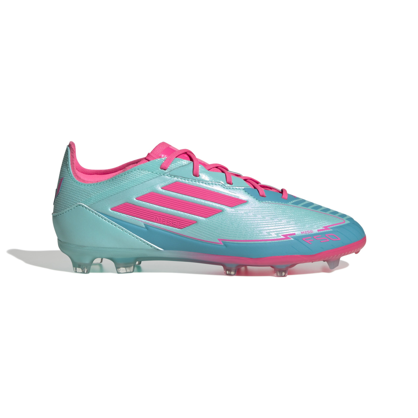 adidas F50 Messi Elite Gras Voetbalschoenen (FG) Kids Turquoise Roze