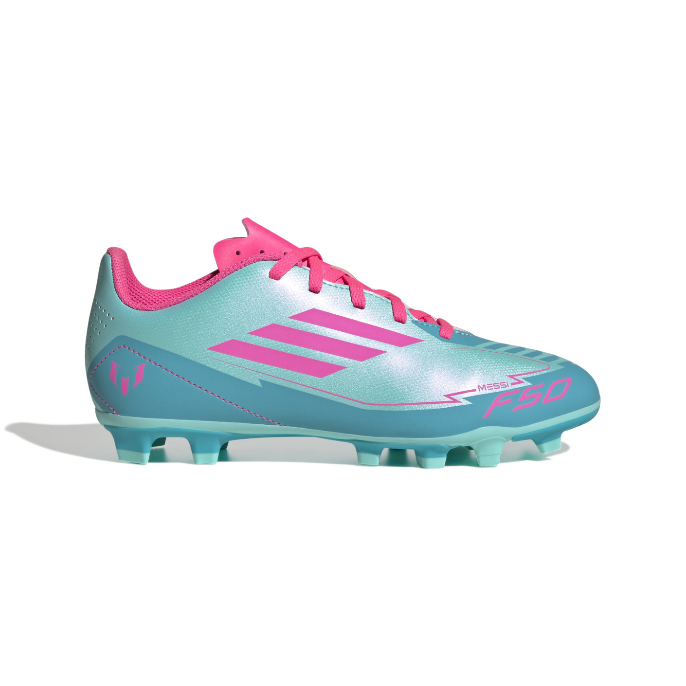 adidas F50 Messi Club Gras / Kunstgras Voetbalschoenen (MG) Kids Turquoise Roze