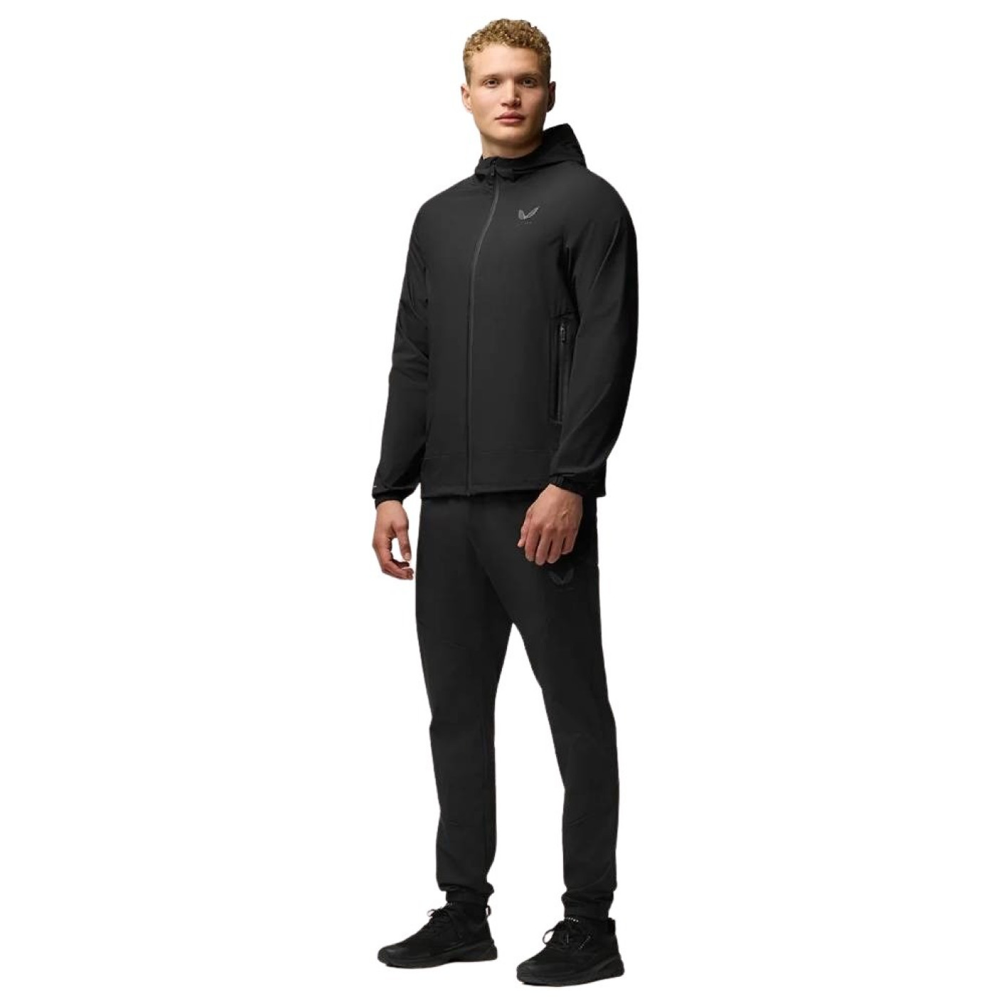 Castore Classic Trainingspak Full-Zip Woven Zwart Donkergrijs