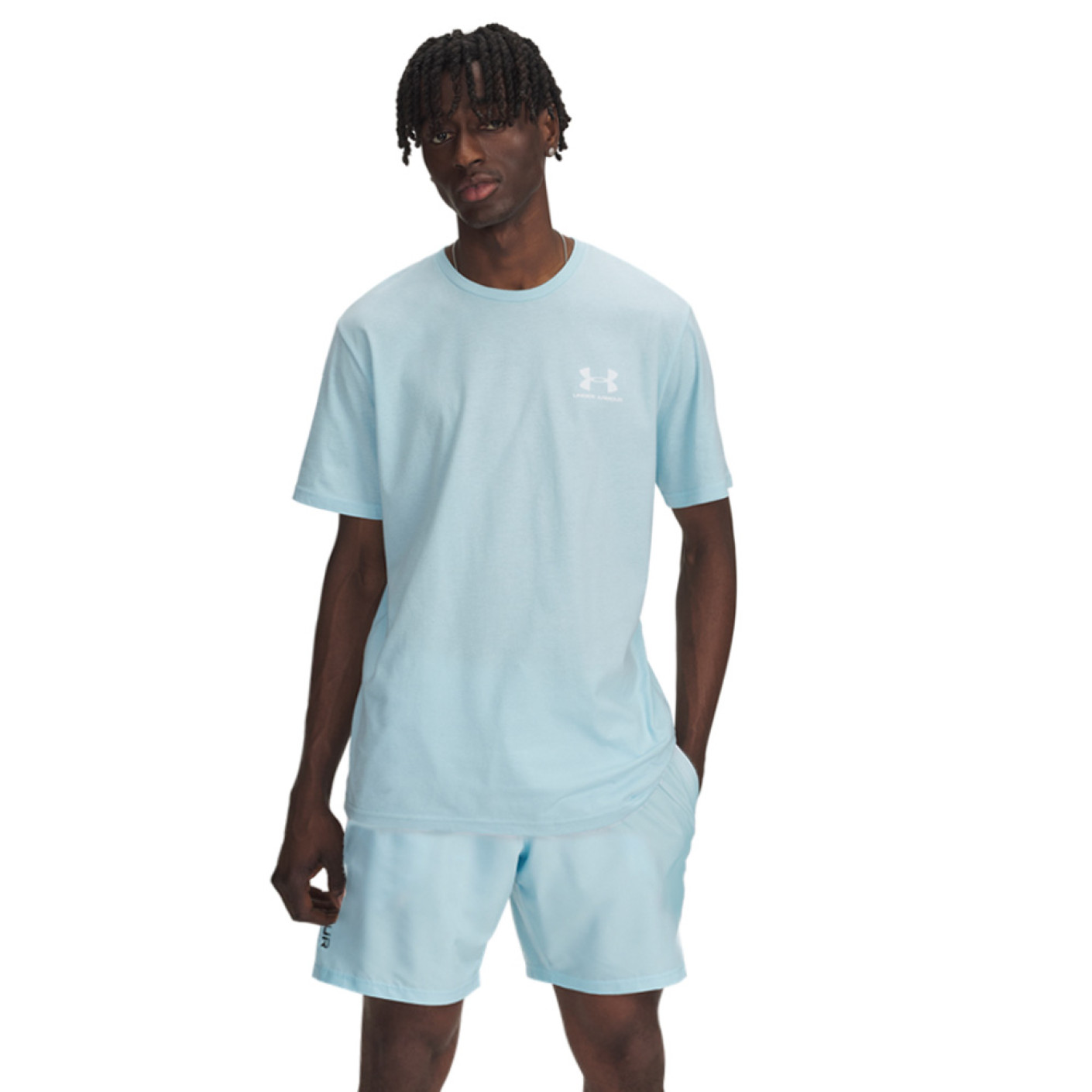 Under Armour Sportstyle Tech Woven Ensemble d'Été Bleu Clair Blanc