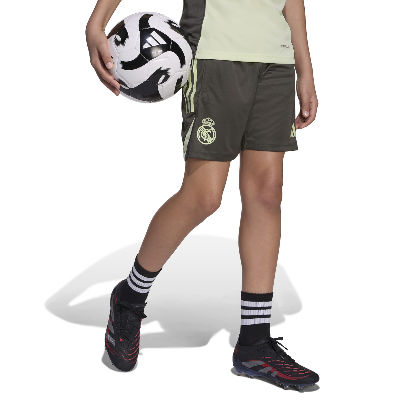 adidas Real Madrid Trainingsbroekje 2025-2026 Kids Grijs Lichtgroen