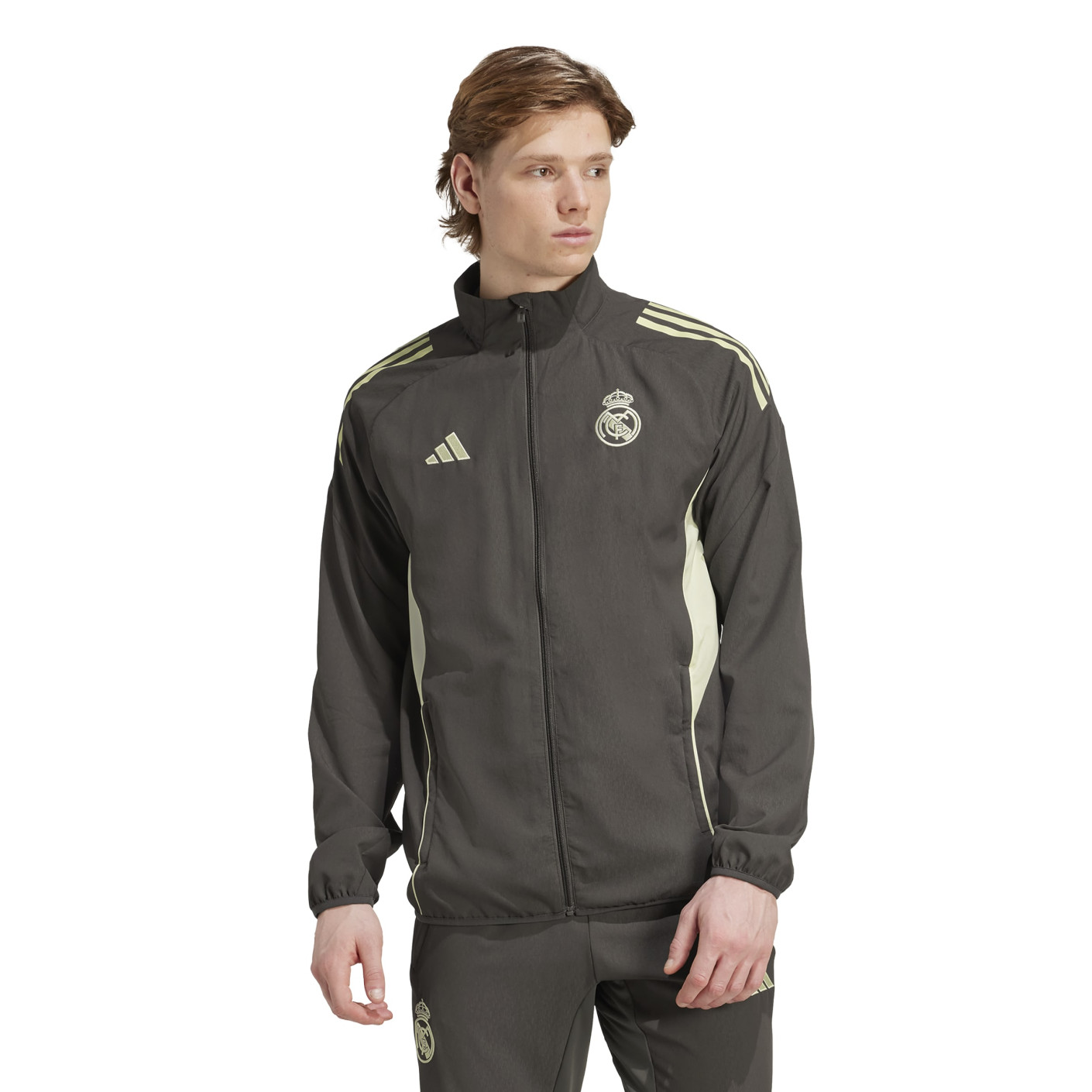 adidas Real Madrid Présentation Veste d'Entraînement 2025-2026 Gris Vert Clair