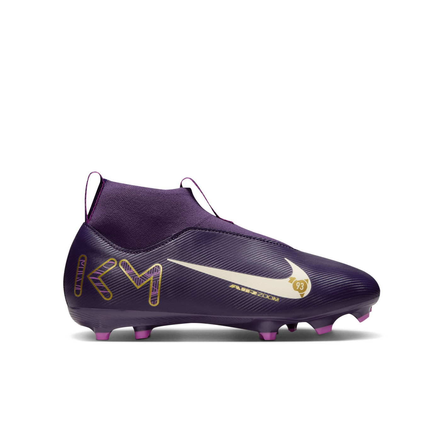 Nike Zoom Mercurial Superfly 10 Mbappé Academy Gras / Kunstgras Voetbalschoenen (MG) Kids Paars Goud Wit