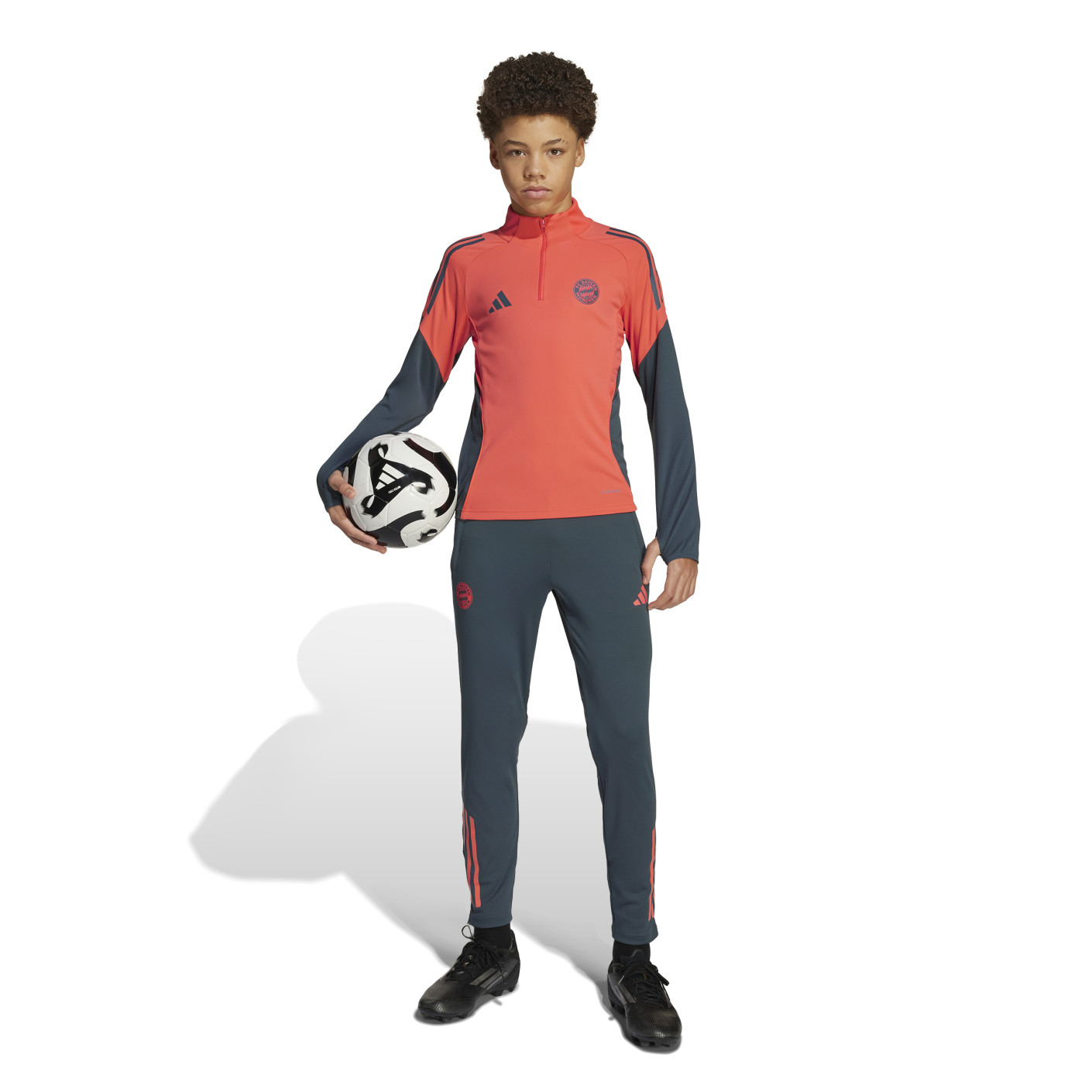 adidas Bayern München Trainingspak 1/4-Zip 2025-2026 Kids Oranje Donkerblauw
