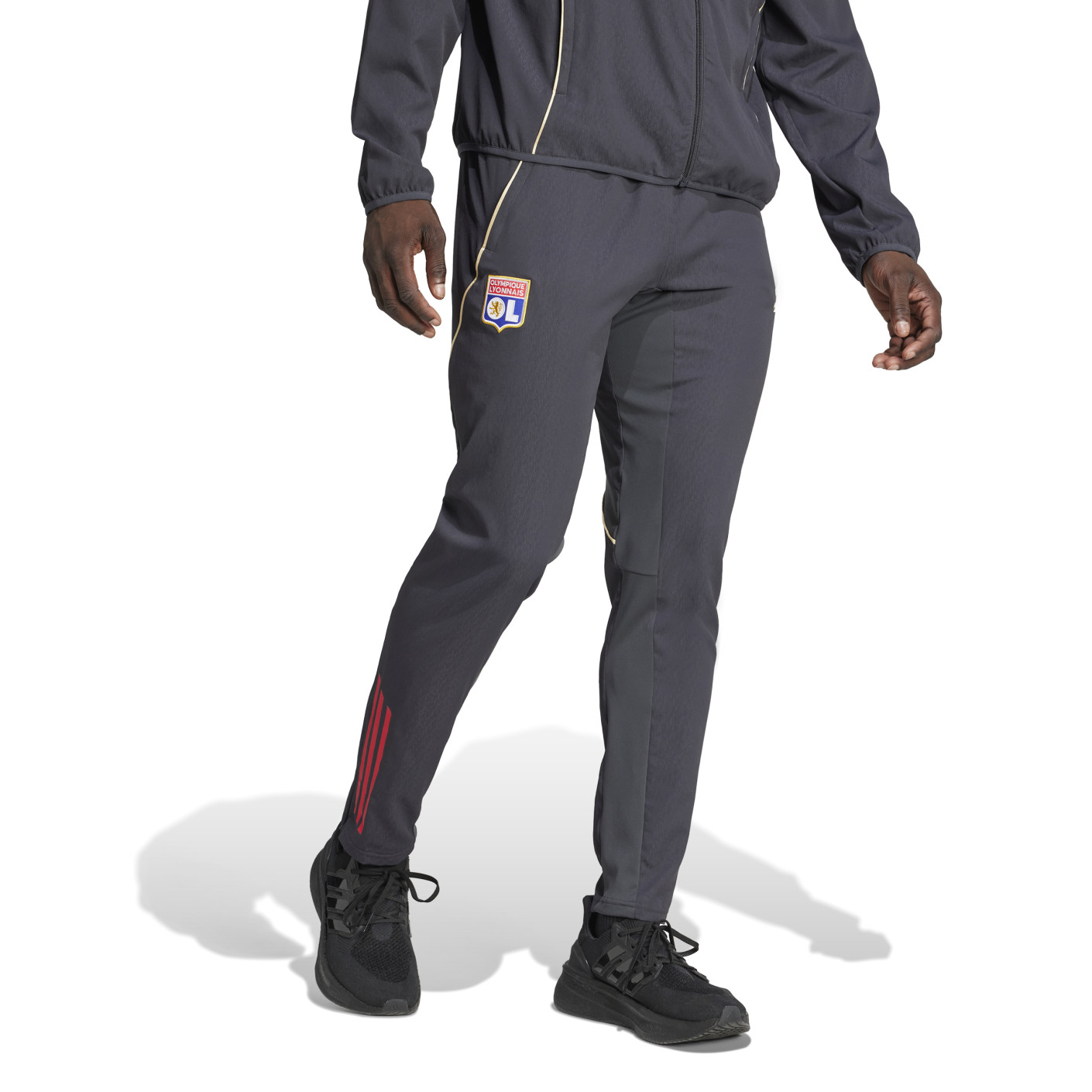 adidas Olympique Lyon Présentation Pantalon d'Entraînement 2025-2026 Gris Foncé Doré Rouge Bleu