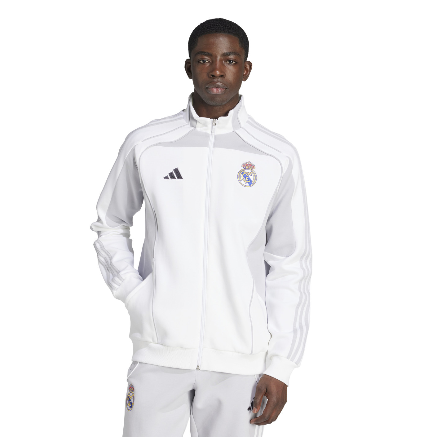 adidas Real Madrid Urban Purist Veste d'Entraînement 2025-2026 Blanc Gris Clair Noir