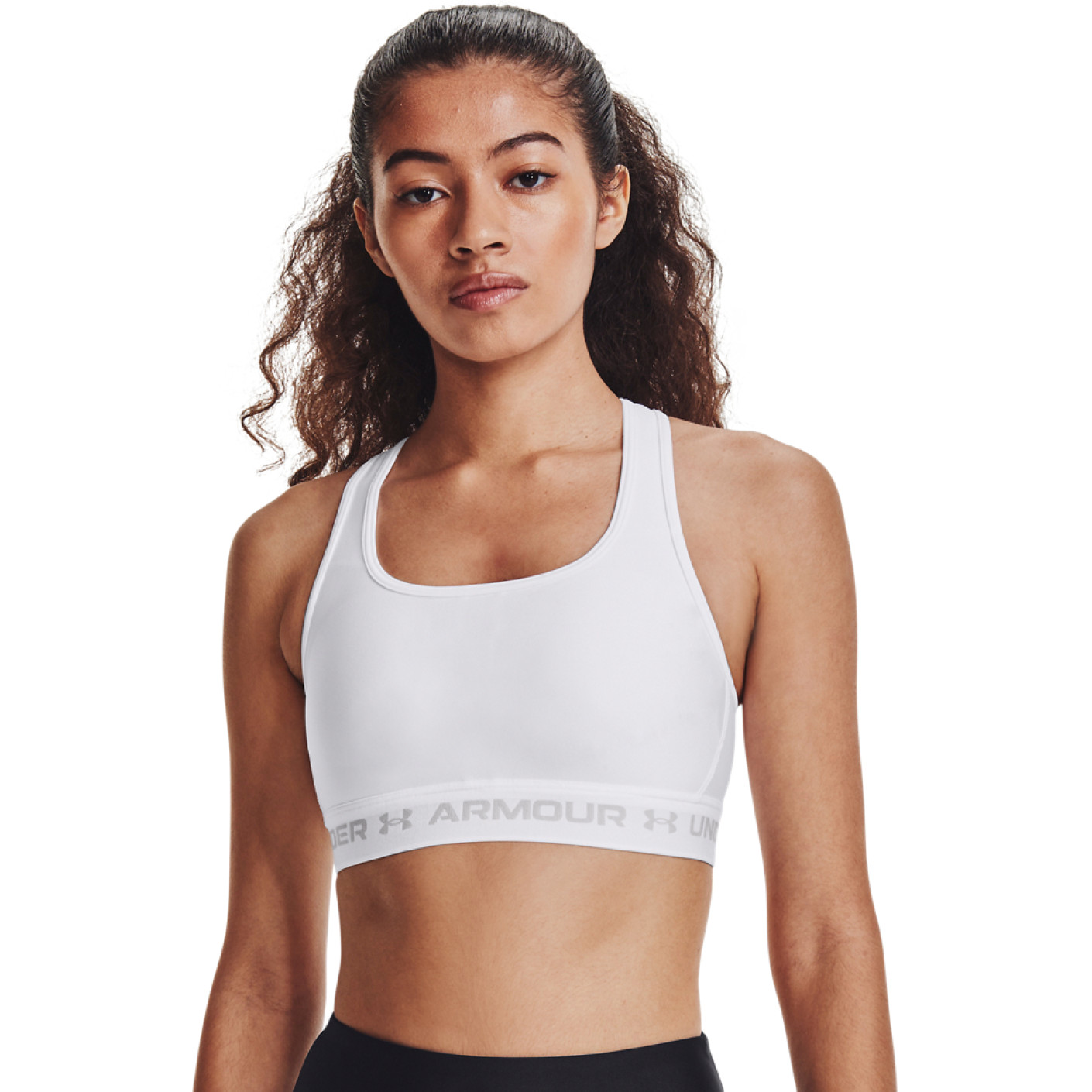 Brassière de Sport Under Armour Mid Crossback pour Femmes, blanche