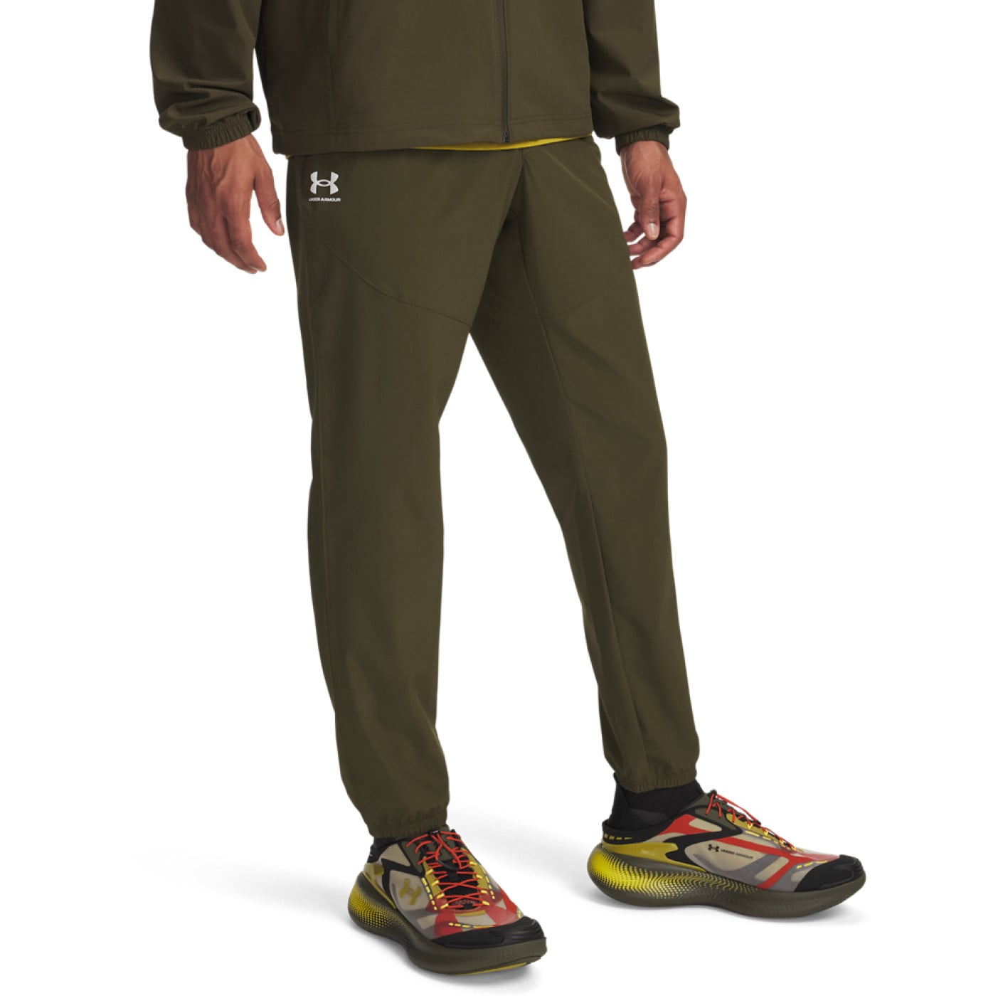 Under Armour Vibe Woven Trainingsbroek Donkergroen Wit