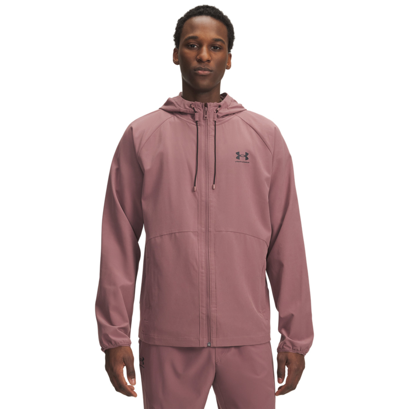 Under Armour Vibe Woven Windbreaker Full-Zip Roze Zwart