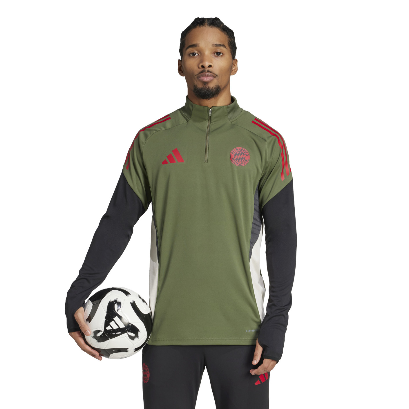 adidas Bayern Munich Haut d'Entraînement 1/4-Zip Europe 2025-2026 Vert Rouge Noir