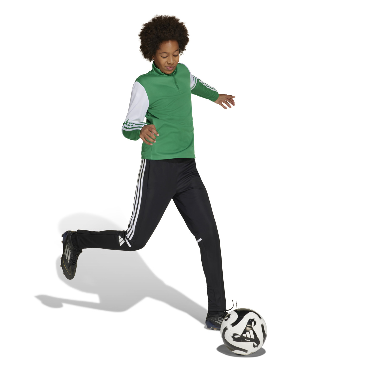 Survêtement adidas Squadra 25 à 1/4 fermeture éclair pour enfants, vert, noir et blanc