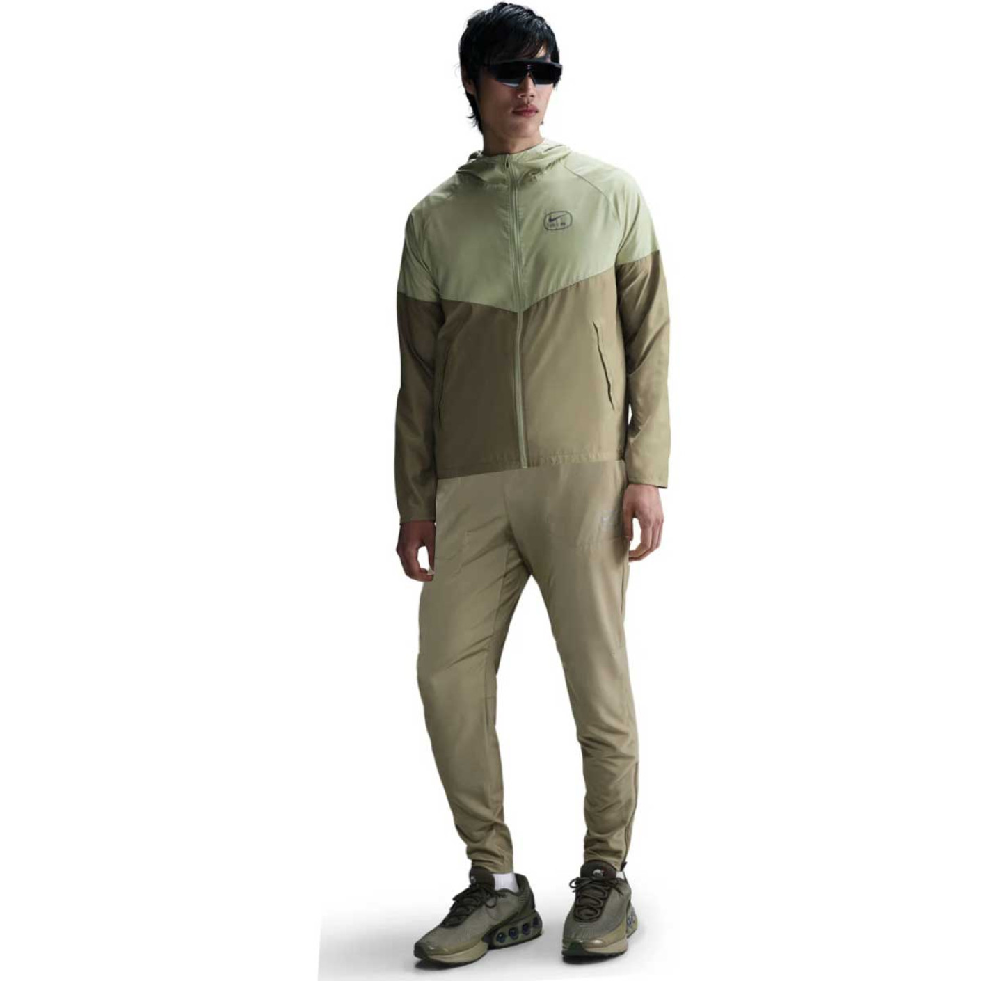 Nike Sportswear Air Survêtement Full-Zip Woven Vert Olive Vert Néon Jaune