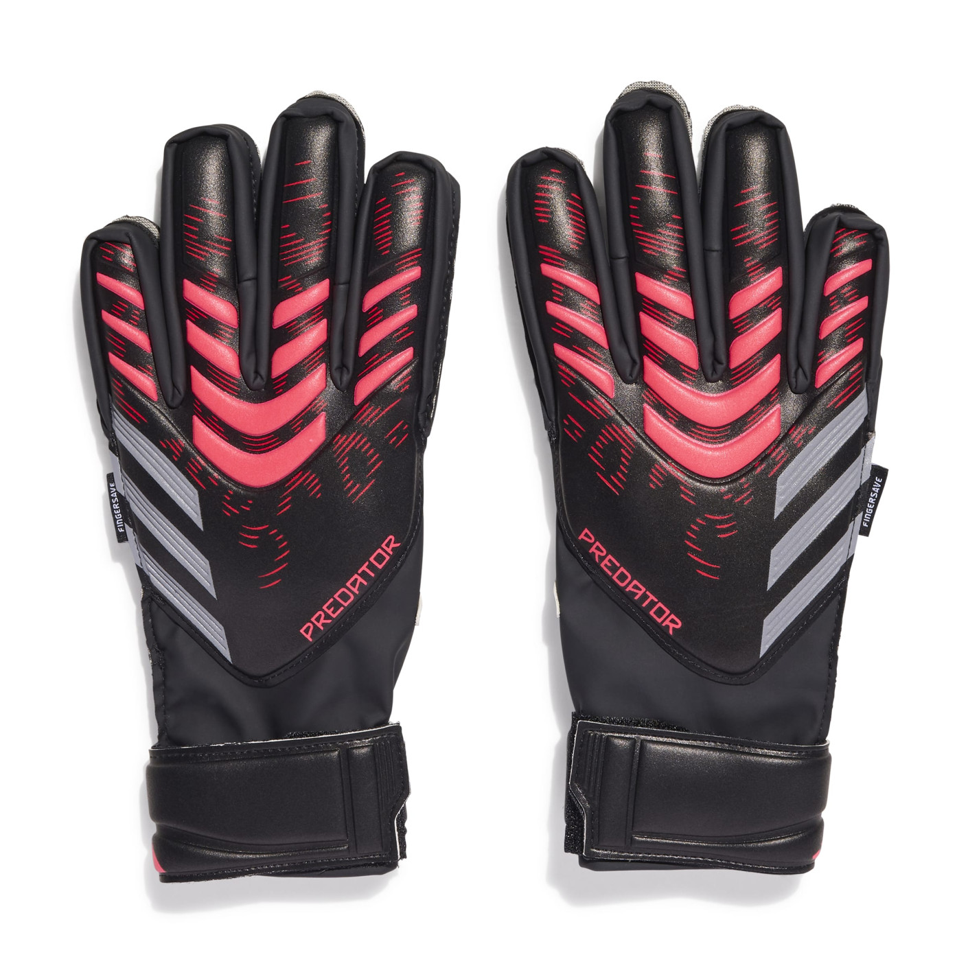 adidas Predator Match Fingersave Keepershandschoenen Kids Zwart Rood Grijs