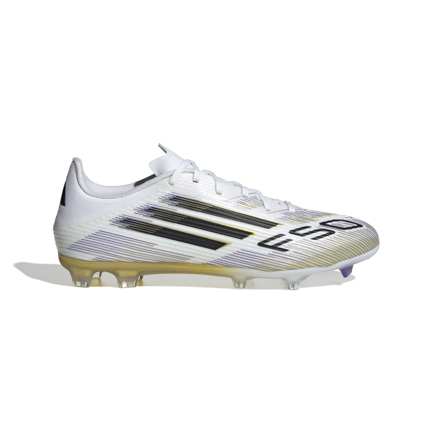 adidas F50 League Gras / Kunstgras Voetbalschoenen (MG) Wit Zwart Goud